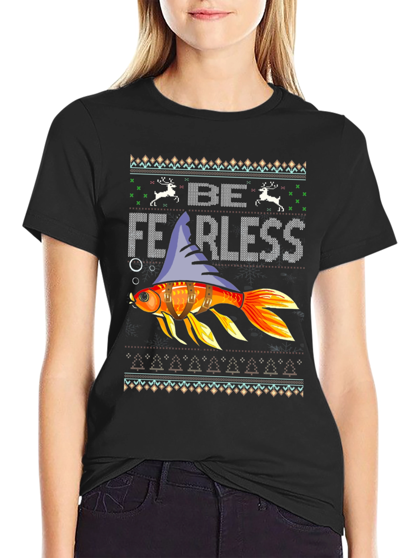 Be Fearless Fish Ugly Christmas Sweater T-Shirt