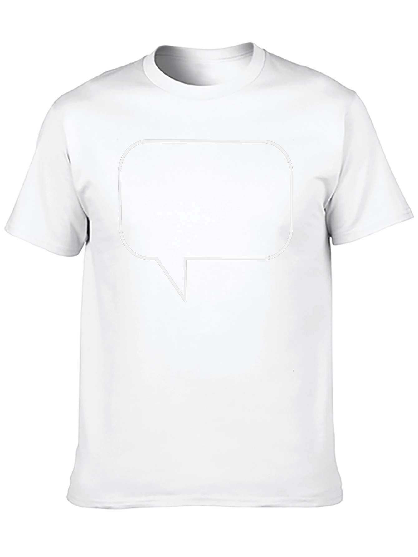 Black T-Shirt with White Speech Bubble Graphic