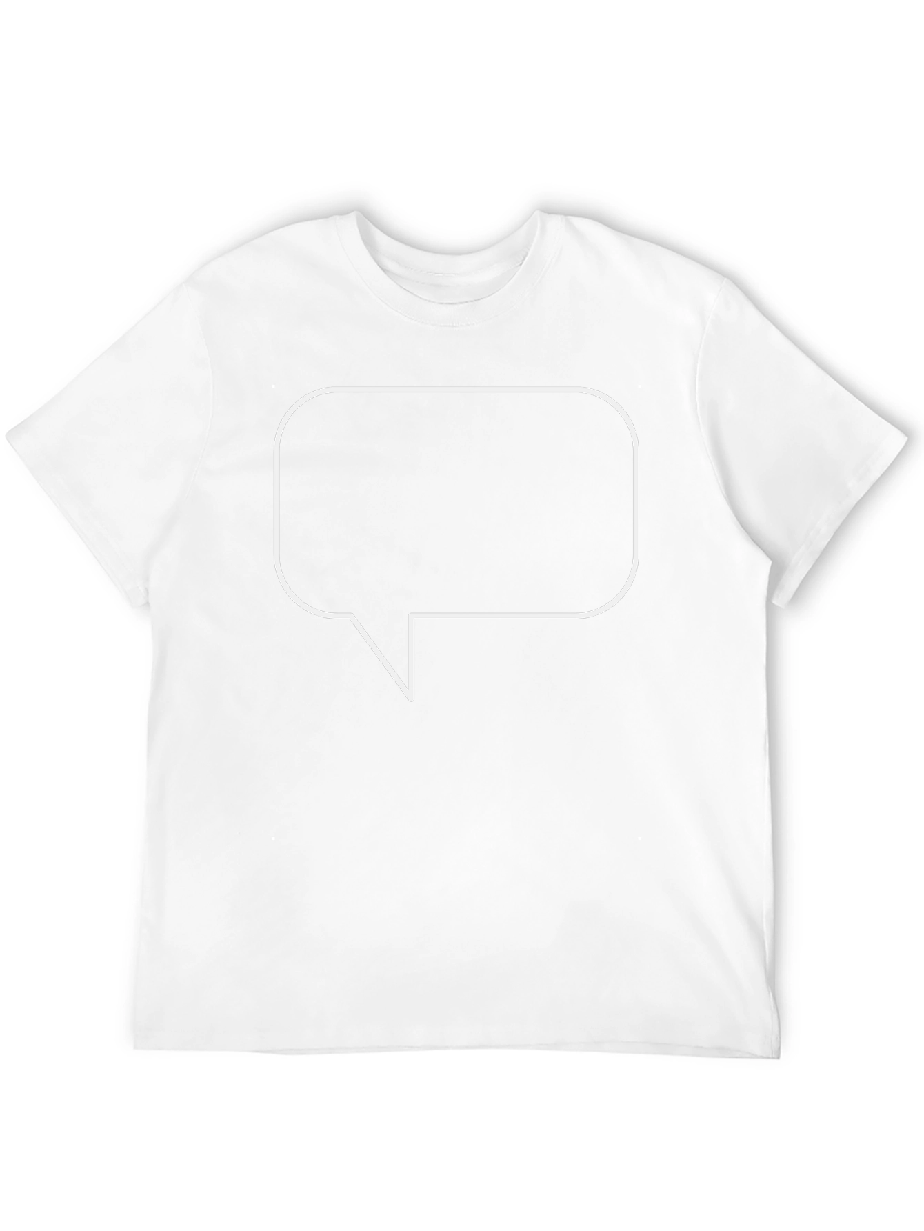 Black T-Shirt with White Speech Bubble Graphic