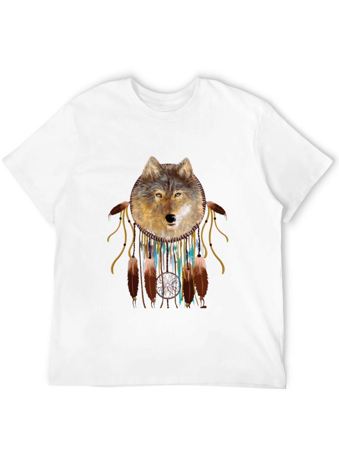 Wolf Dreamcatcher Graphic Tee - Black