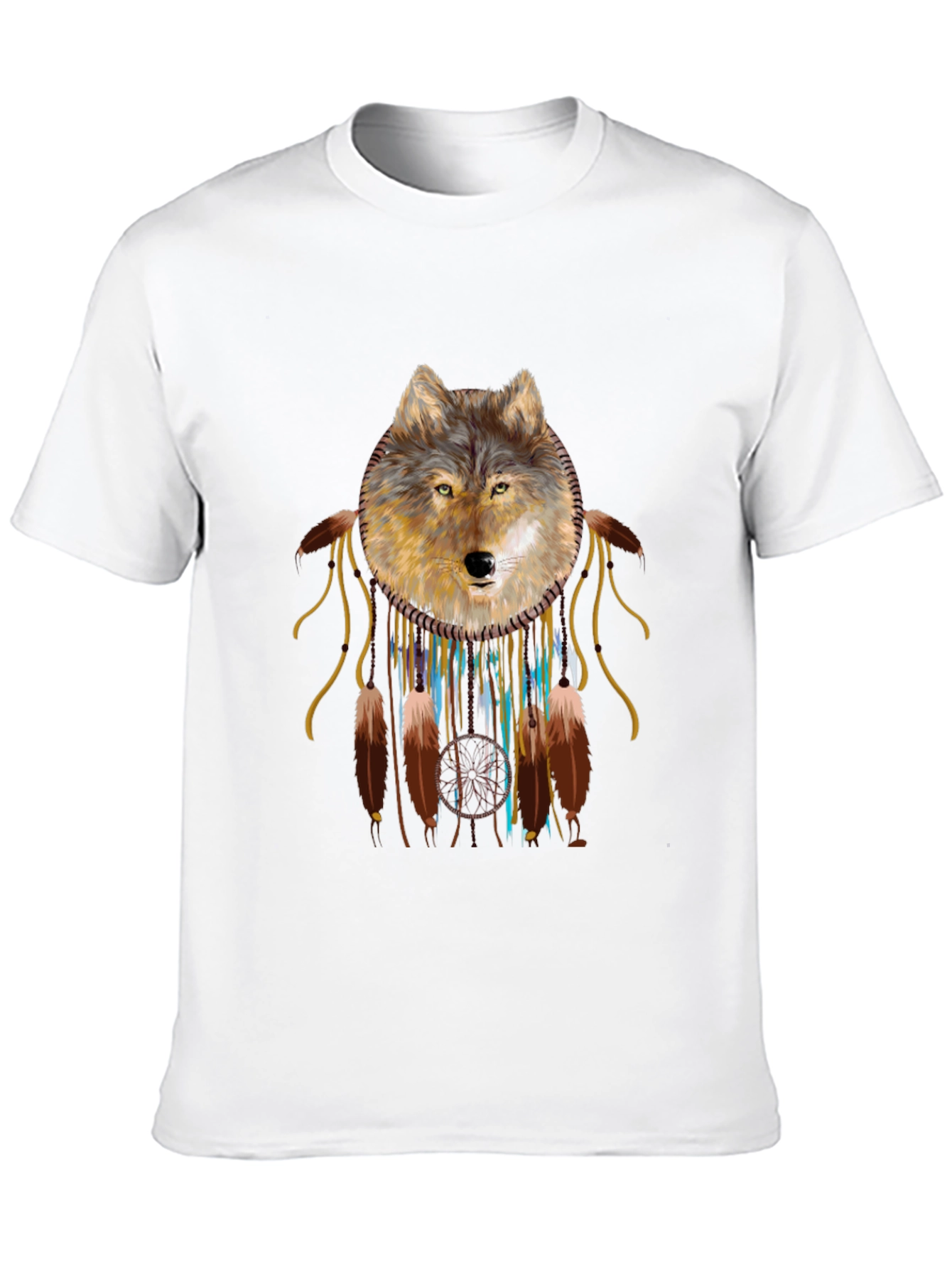 Wolf Dreamcatcher Graphic Tee - Black