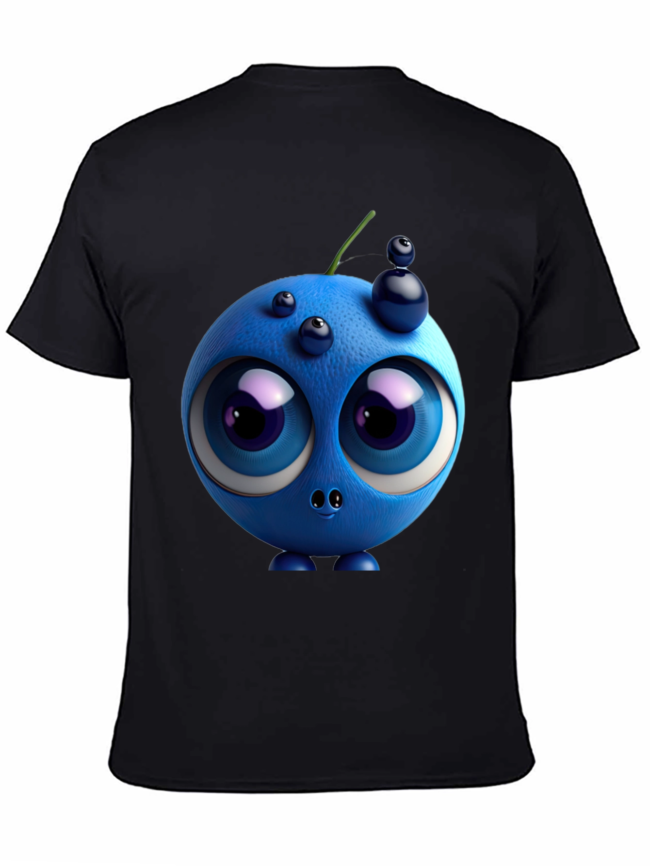 Whimsical Blueberry Graphic Tee - Unique Cartoon Character Shirt