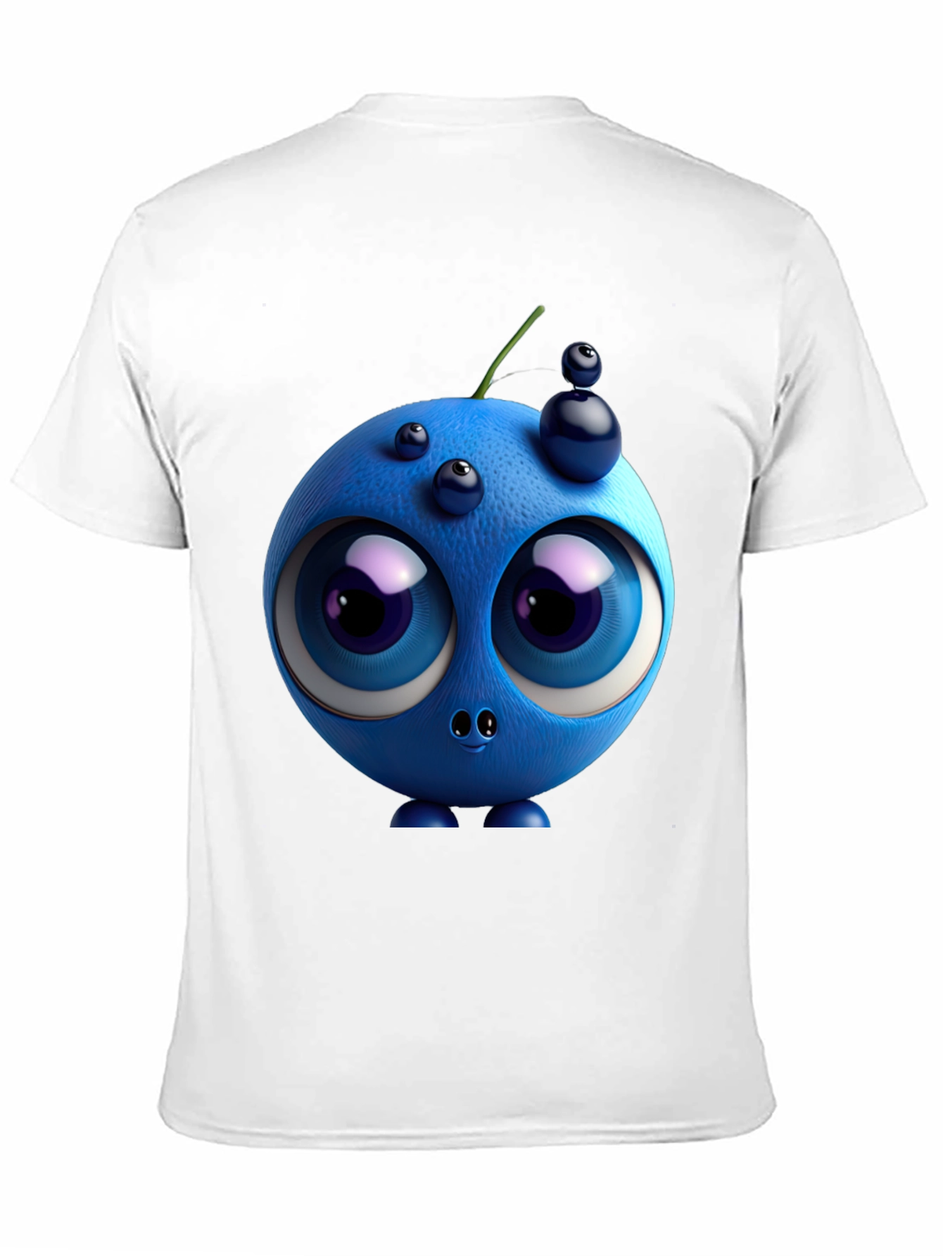Whimsical Blueberry Graphic Tee - Unique Cartoon Character Shirt