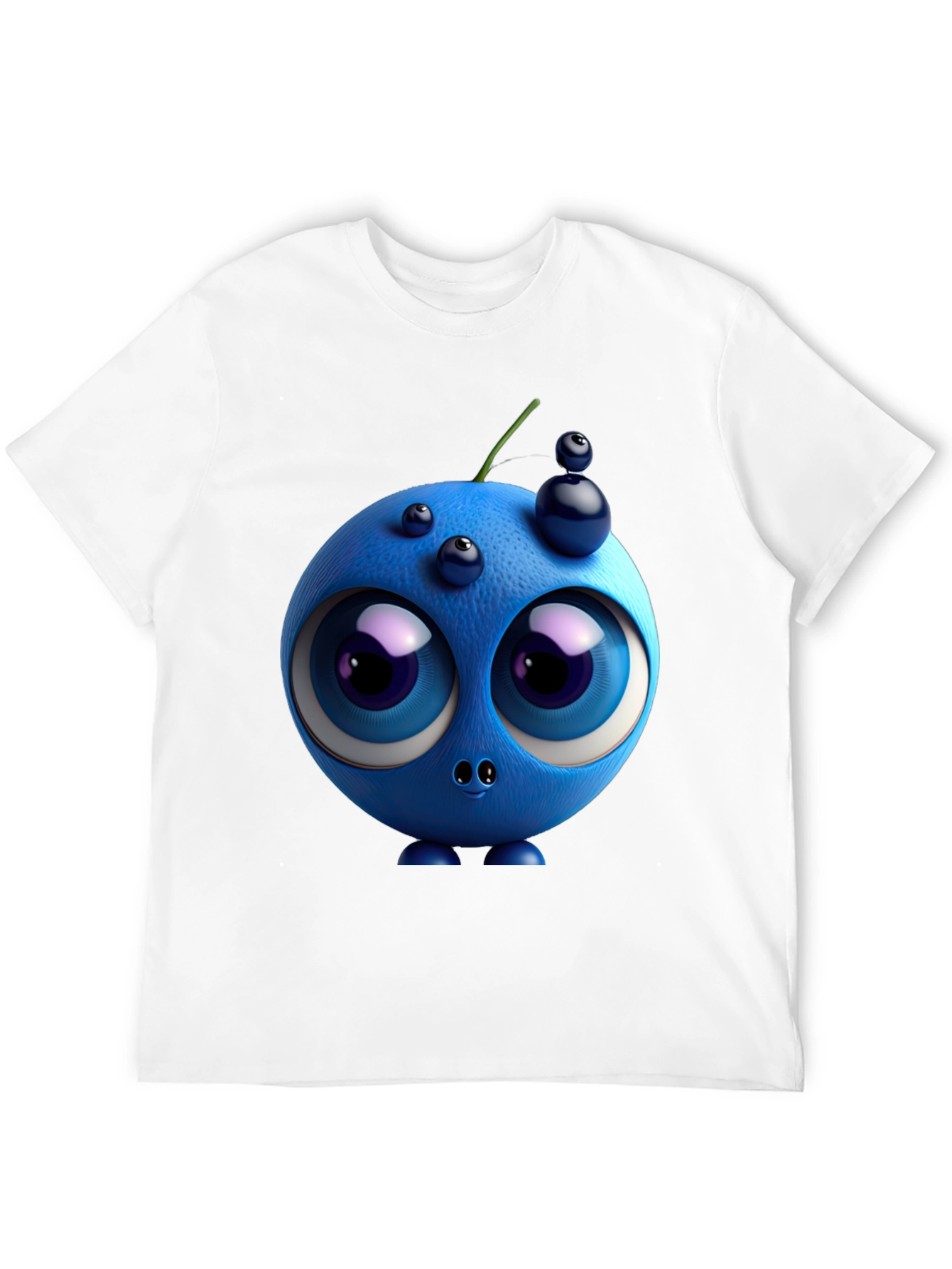 Whimsical Blueberry Graphic Tee - Unique Cartoon Character Shirt