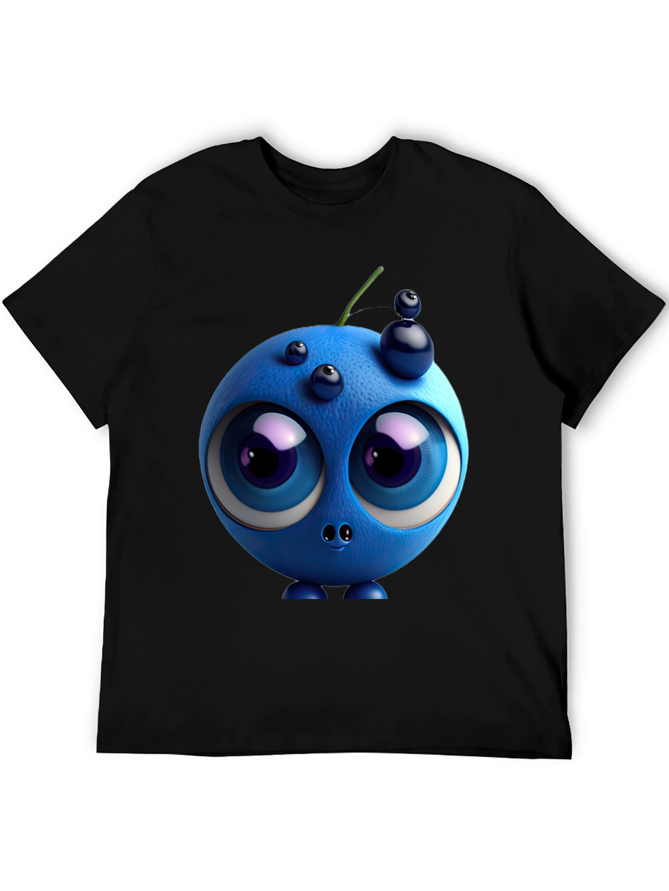 Whimsical Blueberry Graphic Tee - Unique Cartoon Character Shirt