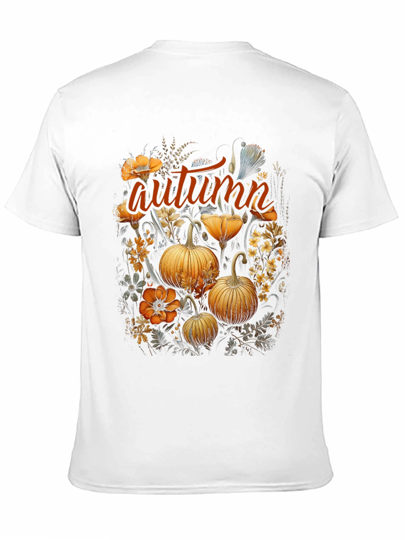 Autumn Pumpkin Floral Graphic T-Shirt