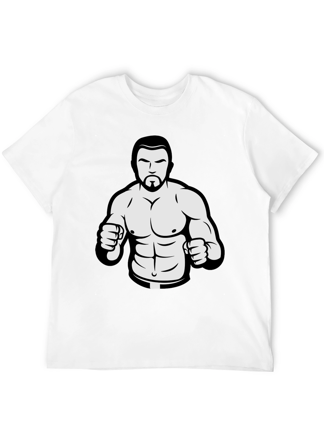 Black Graphic Tee - Cartoon Wrestler