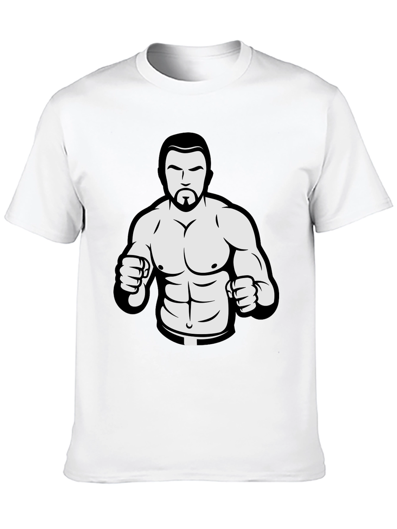 Black Graphic Tee - Cartoon Wrestler