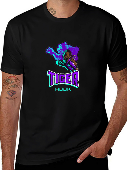 Tiger Hook Graphic Tee - Cool Black T-Shirt
