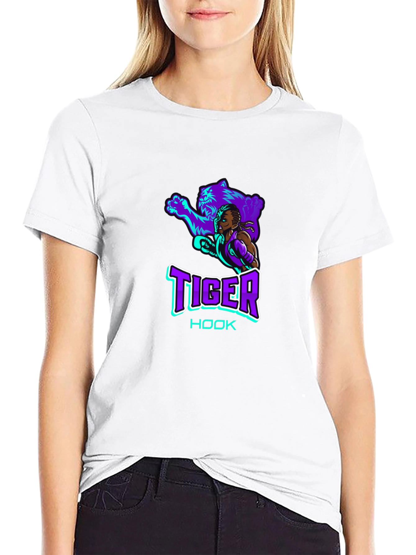 Tiger Hook Graphic Tee - Cool Black T-Shirt