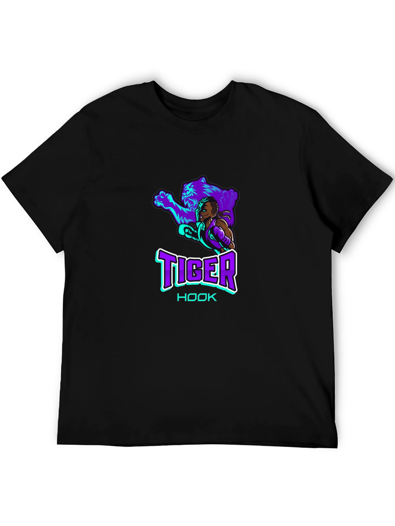 Tiger Hook Graphic Tee - Cool Black T-Shirt