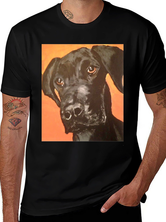 Black Dog Portrait Graphic Tee - Unisex Casual Shirt