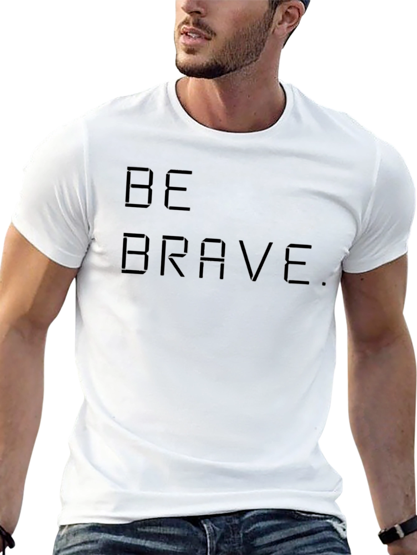 Be Brave Graphic Print Black Crew Neck T-Shirt