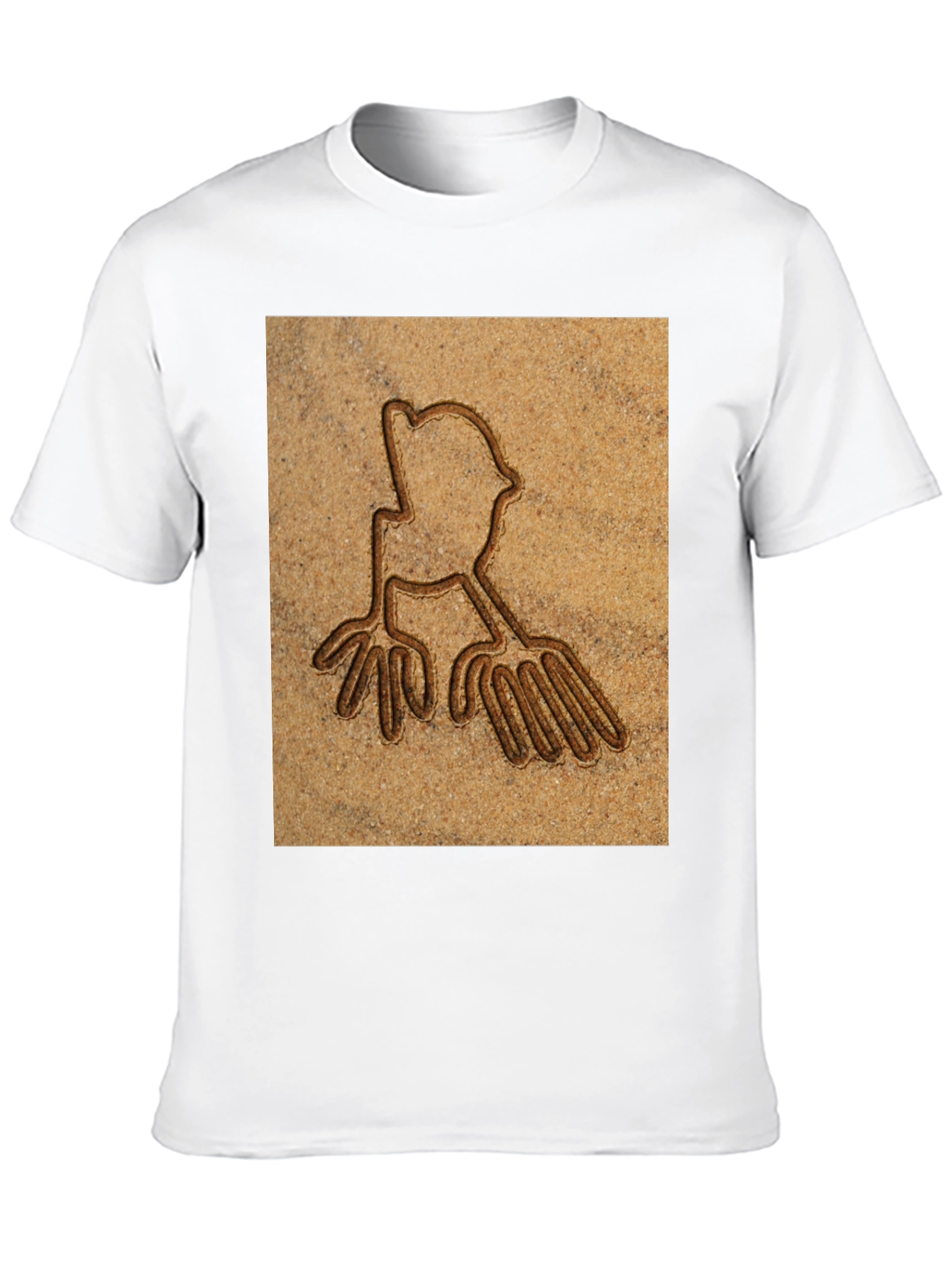 Unique Carved Design Tee - Casual Black T-Shirt