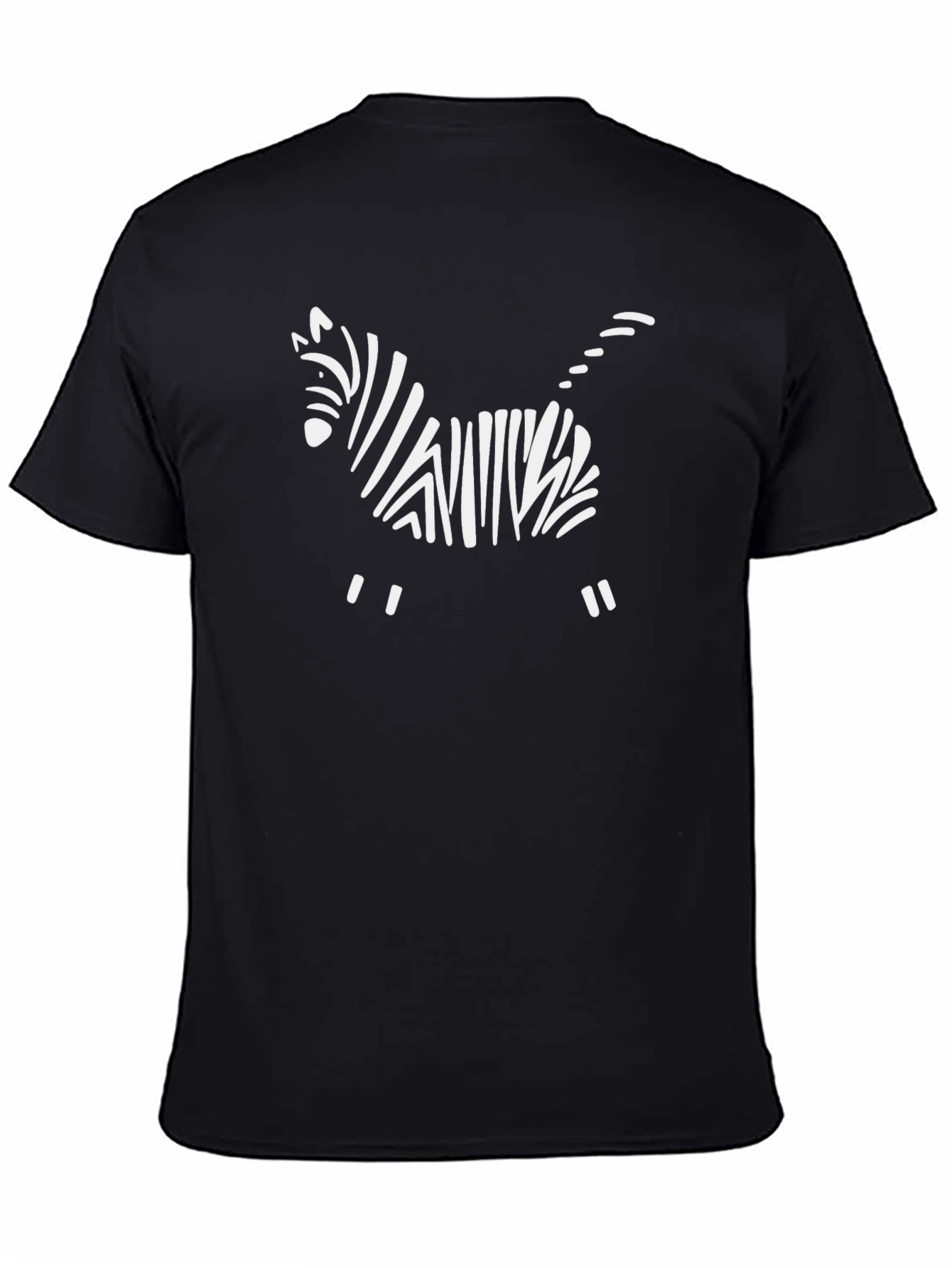 Zebra Art Graphic Tee - Black Cotton T-Shirt