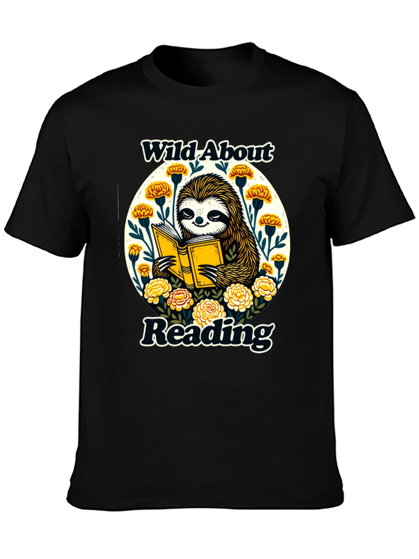 Wild About Reading Sloth Graphic T-Shirt