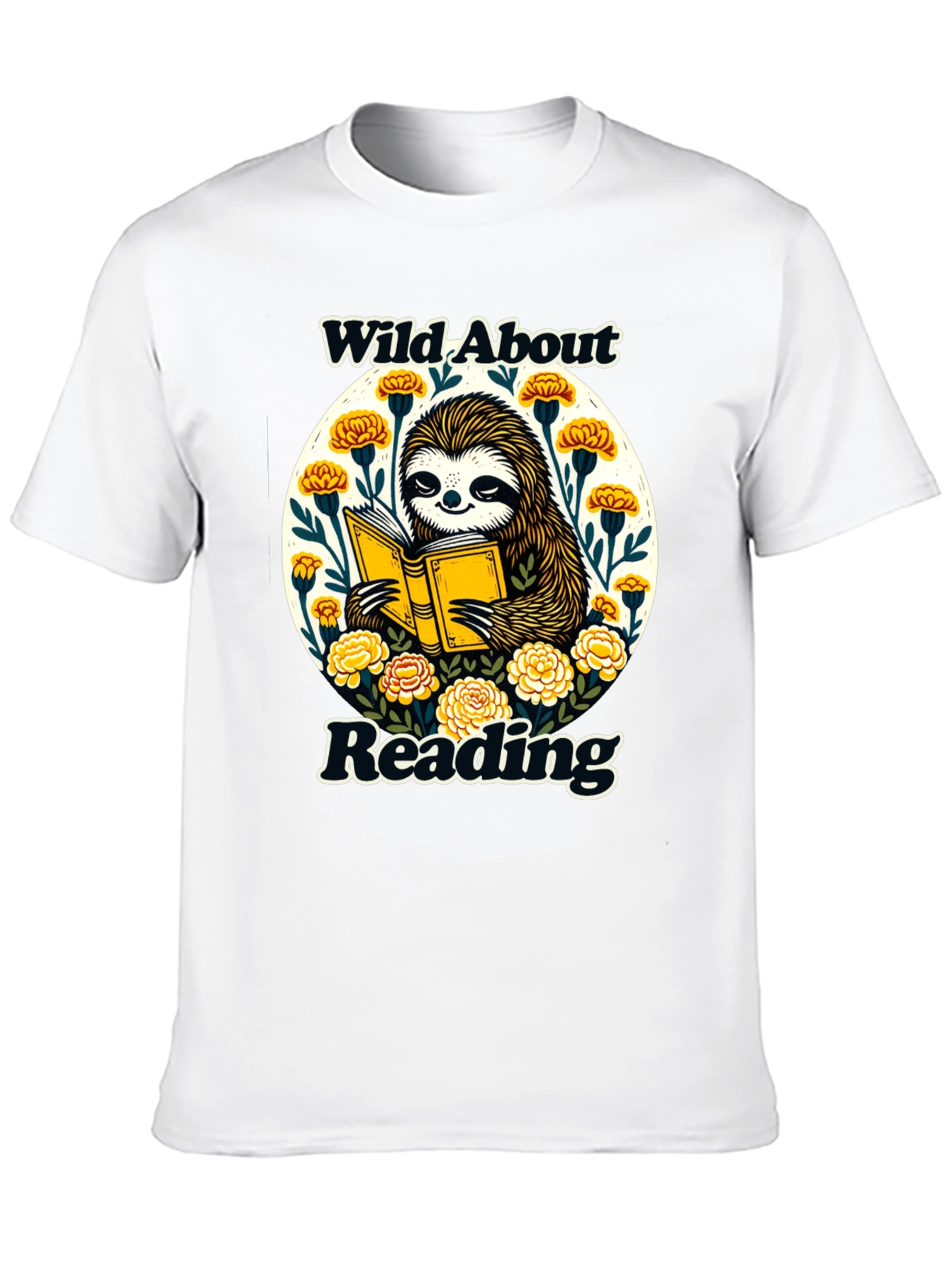 Wild About Reading Sloth Graphic T-Shirt