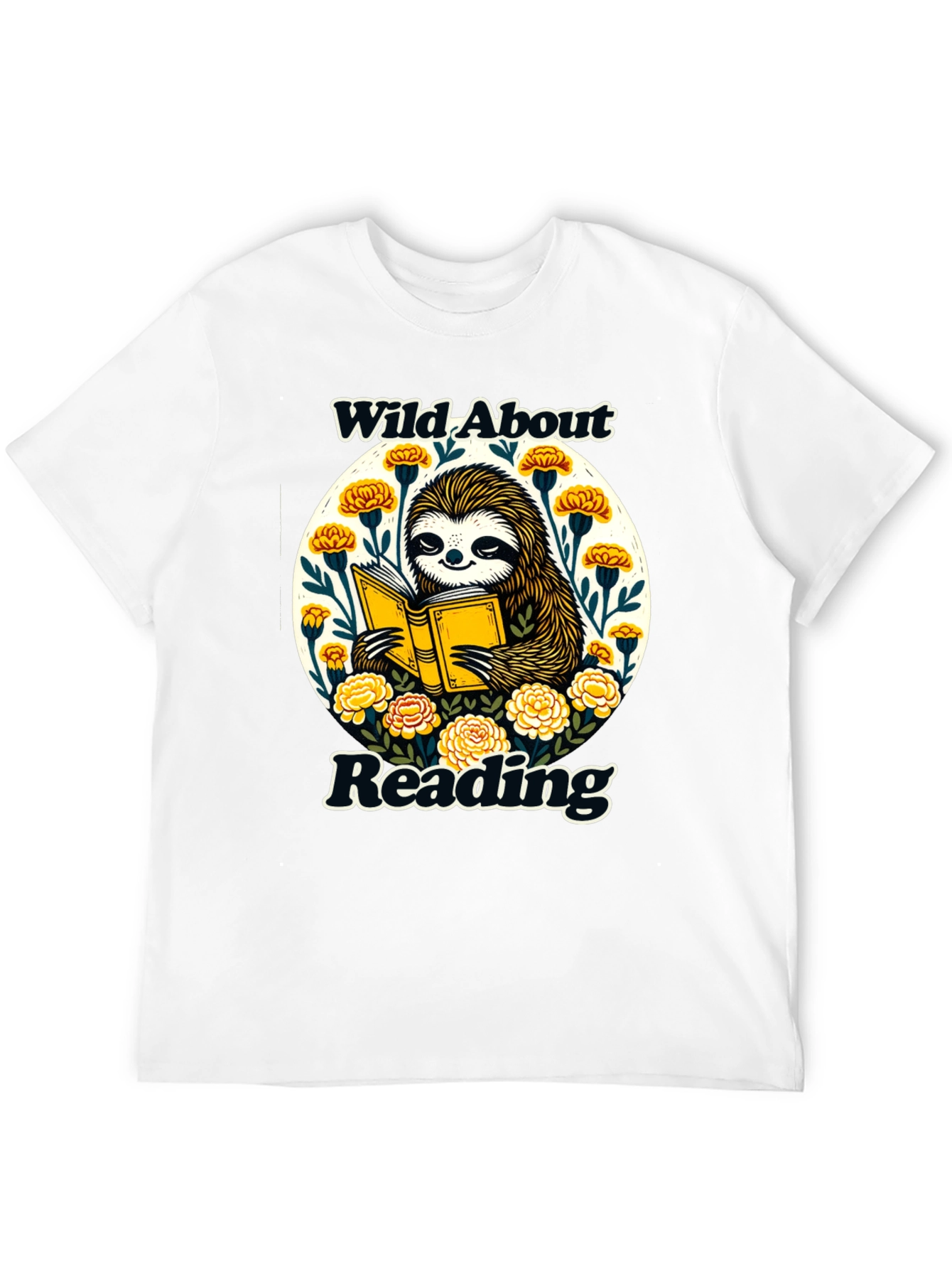 Wild About Reading Sloth Graphic T-Shirt