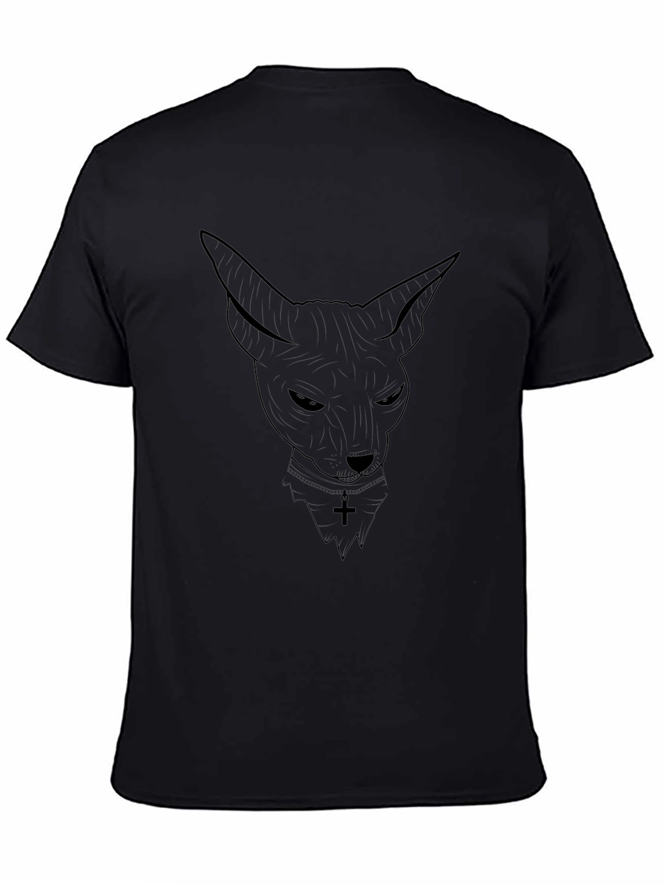 Black Sphinx Cat Graphic T-Shirt