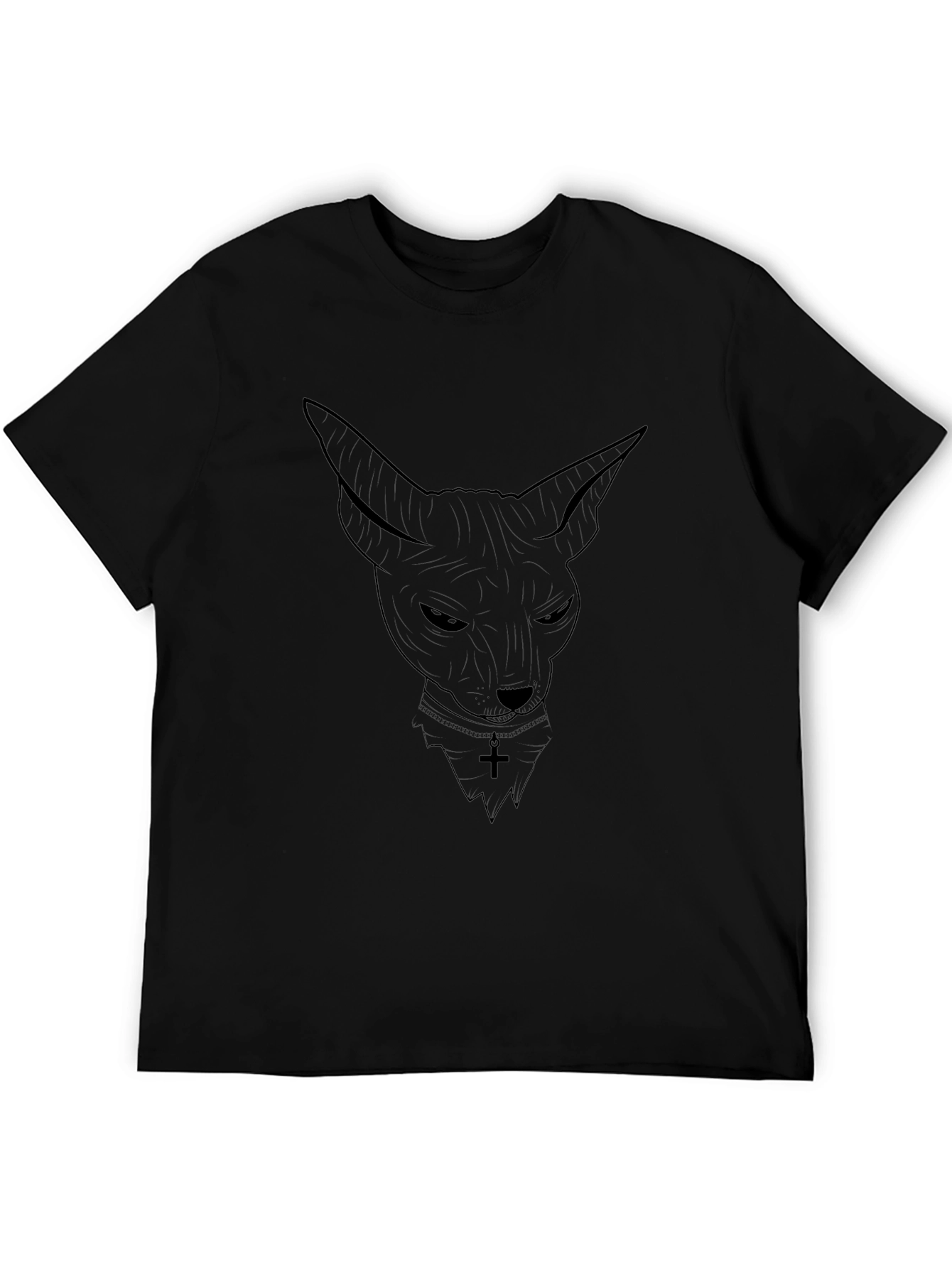 Black Sphinx Cat Graphic T-Shirt