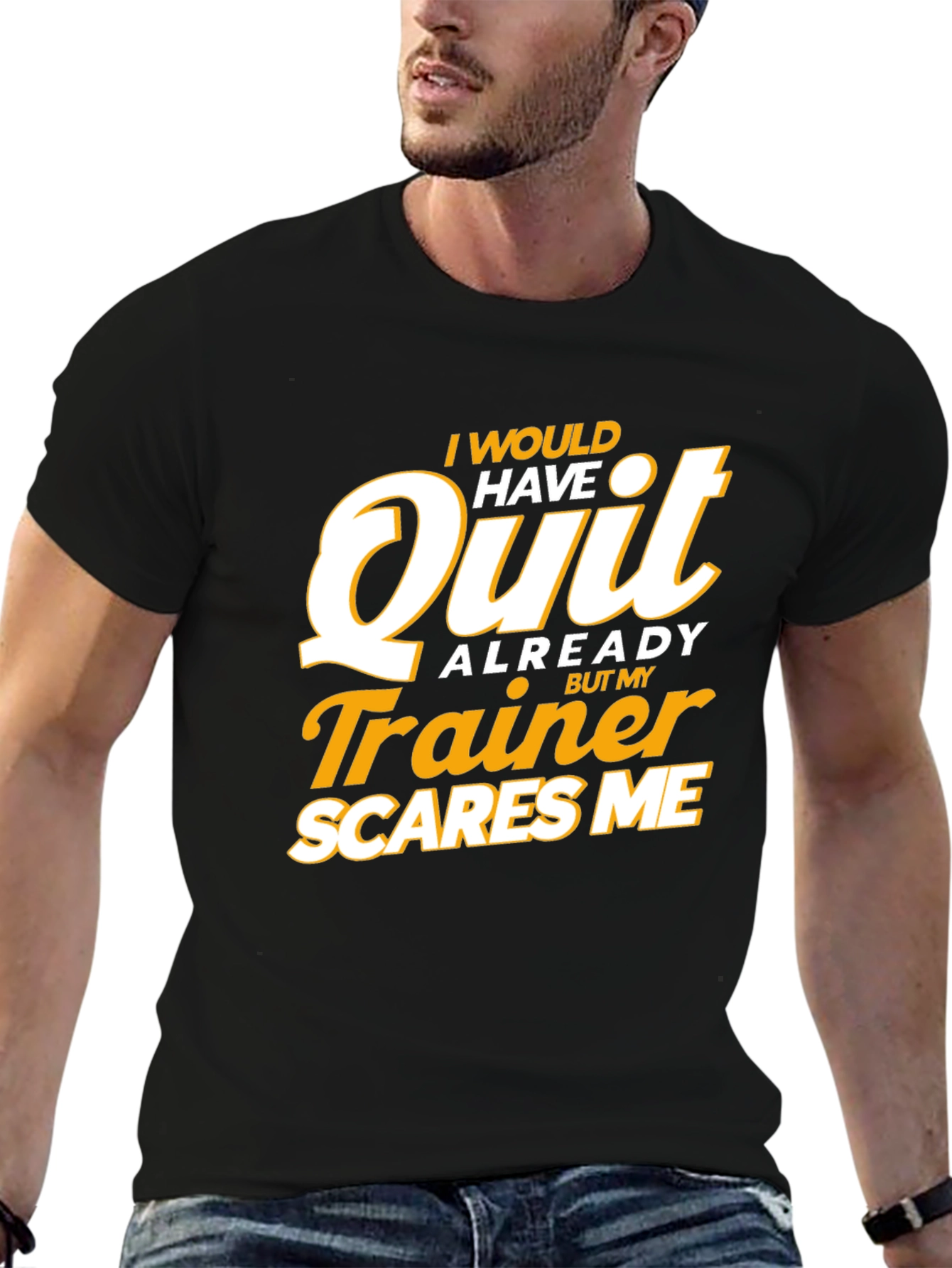 Trainer Scares Me T-Shirt - Funny Workout Tee