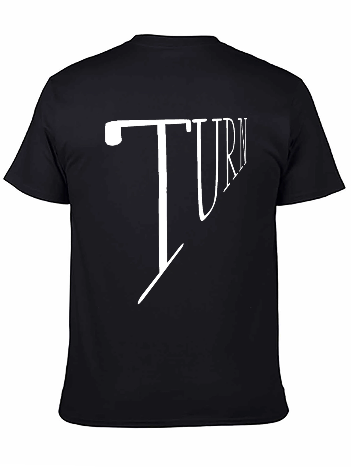 Turn Graphic Print Mens Black T-Shirt