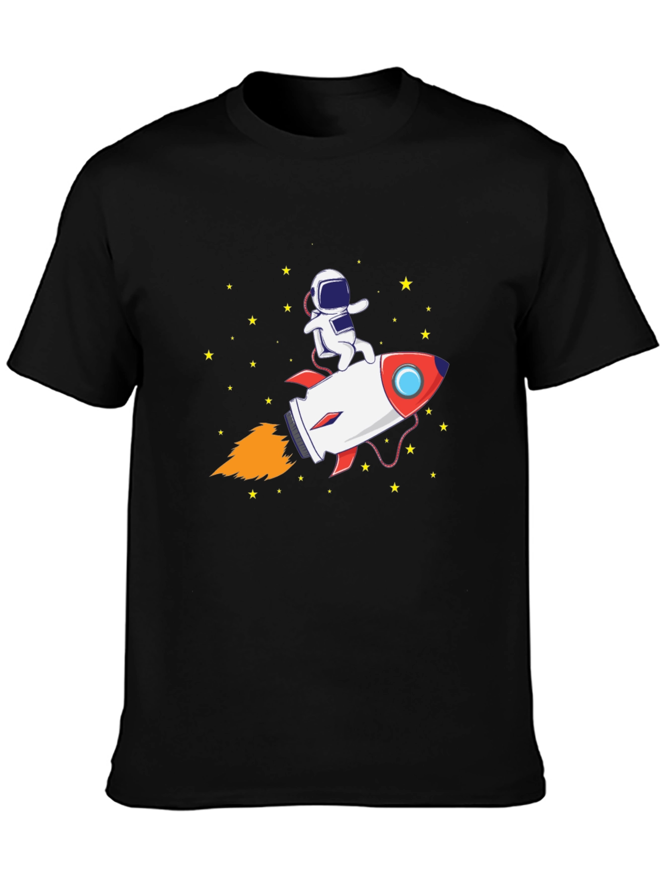 Astronaut Rocket Ride Graphic Tee - Black