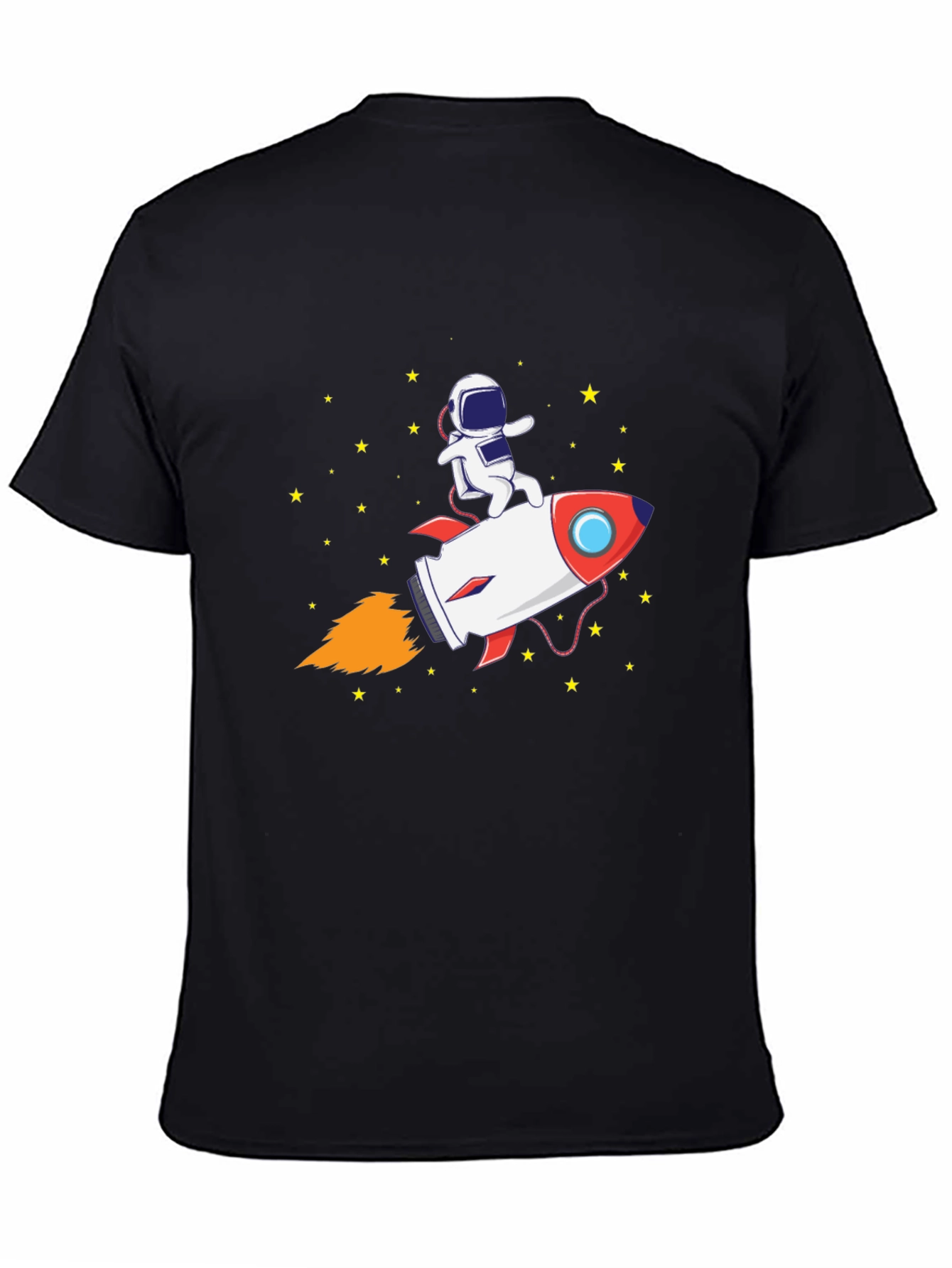 Astronaut Rocket Ride Graphic Tee - Black
