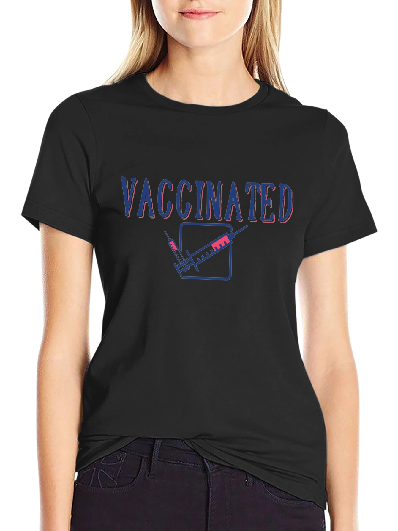 Vaccinated Graphic T-Shirt - Black