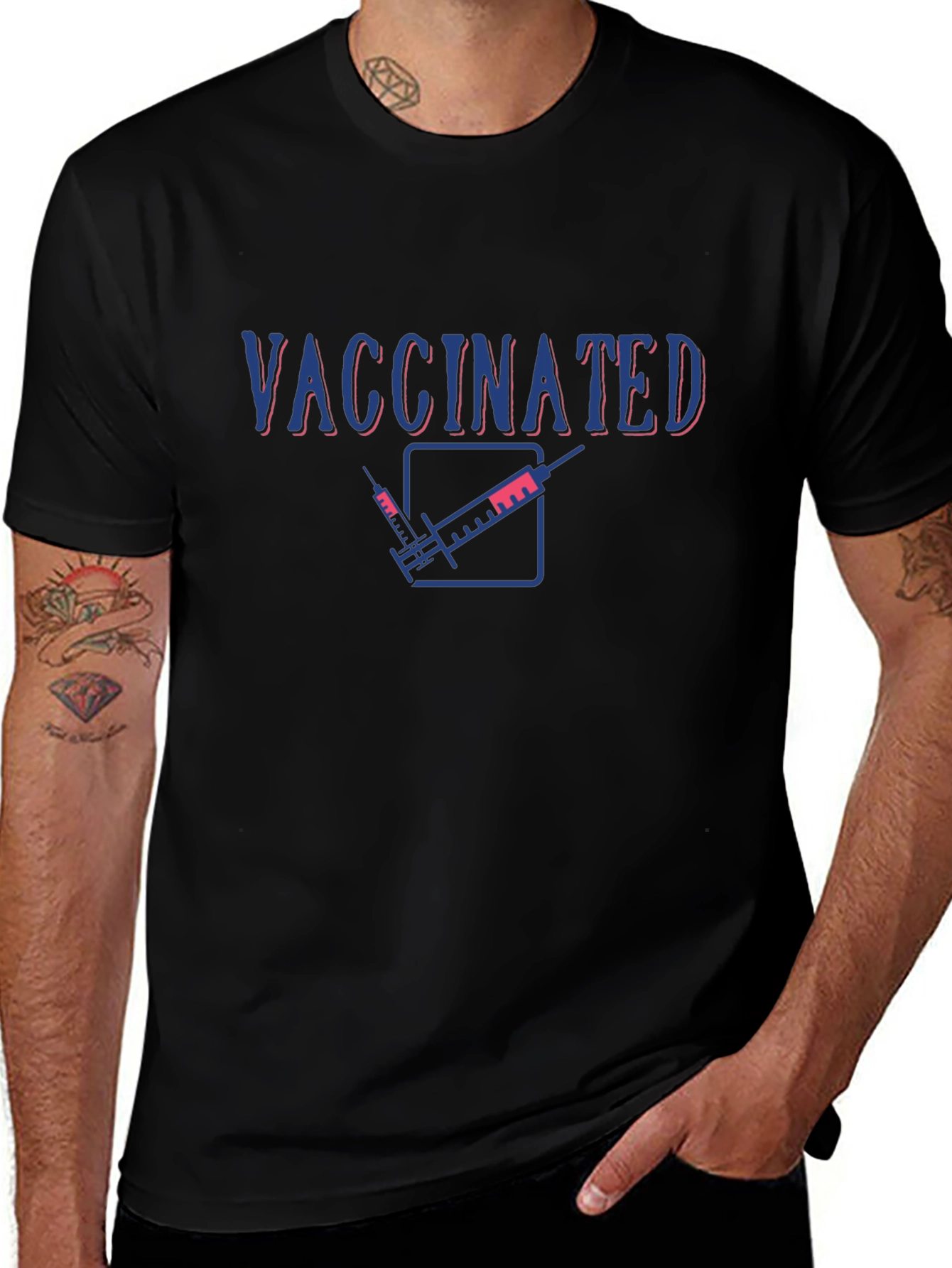 Vaccinated Graphic T-Shirt - Black