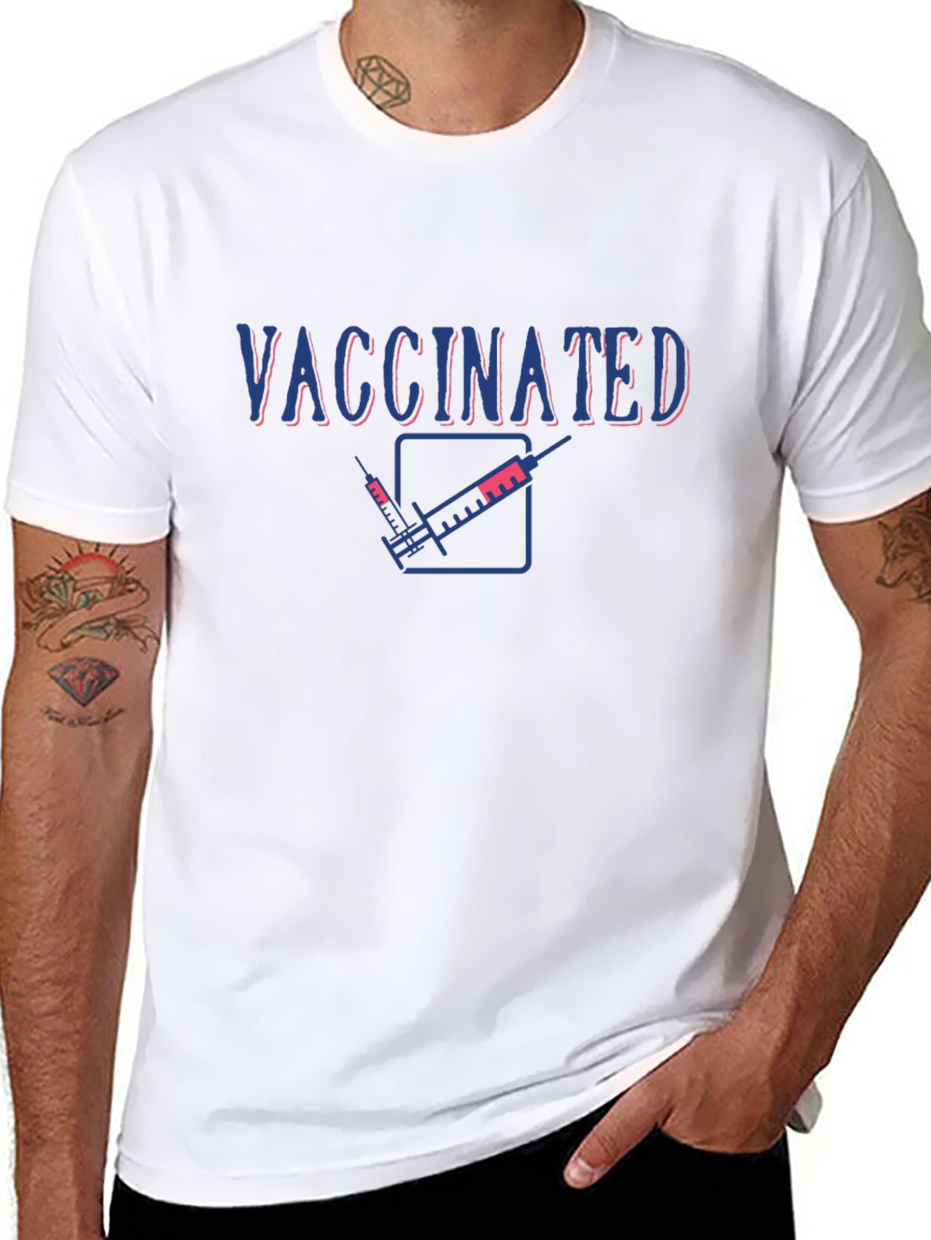 Vaccinated Graphic T-Shirt - Black