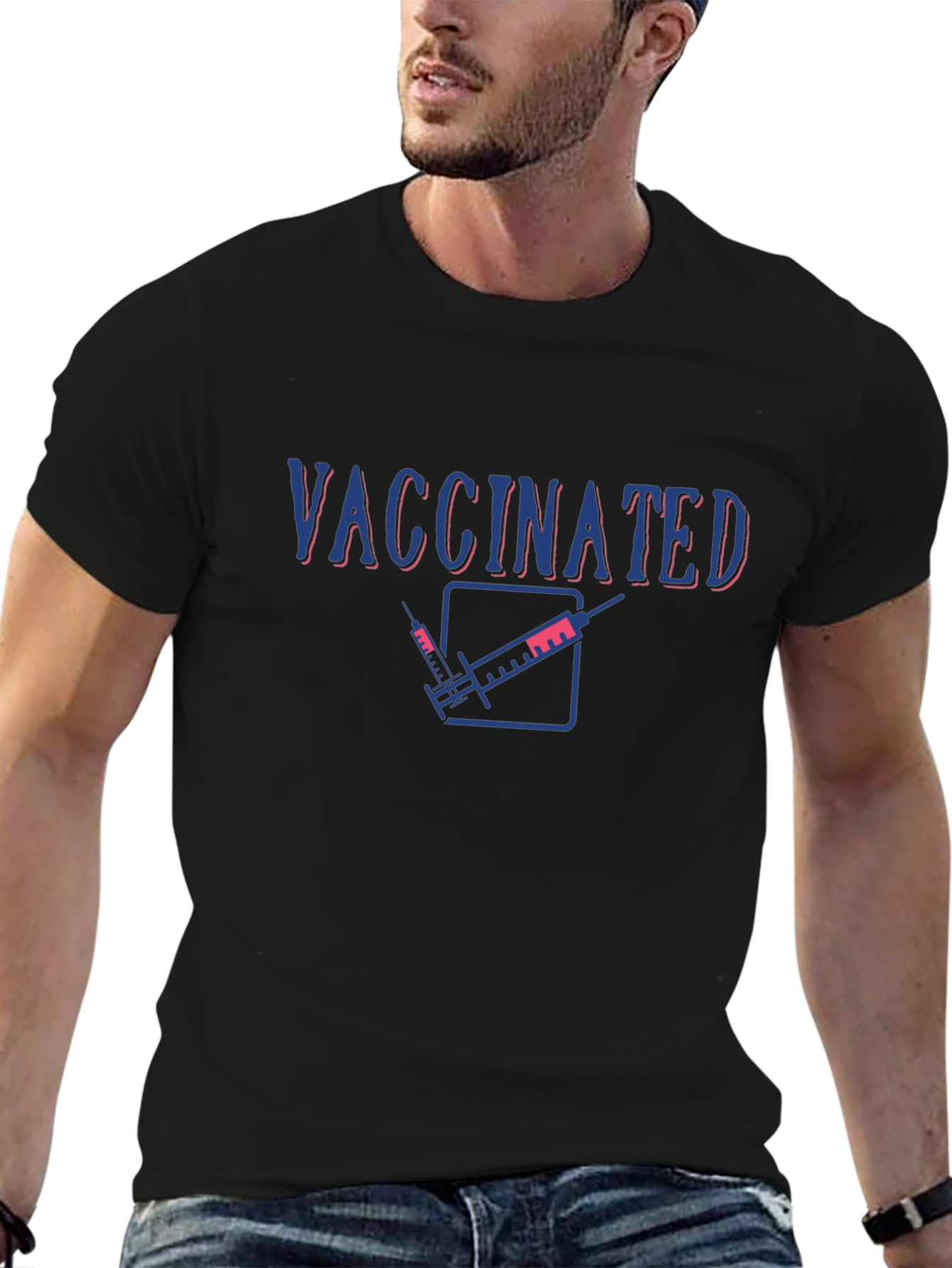 Vaccinated Graphic T-Shirt - Black