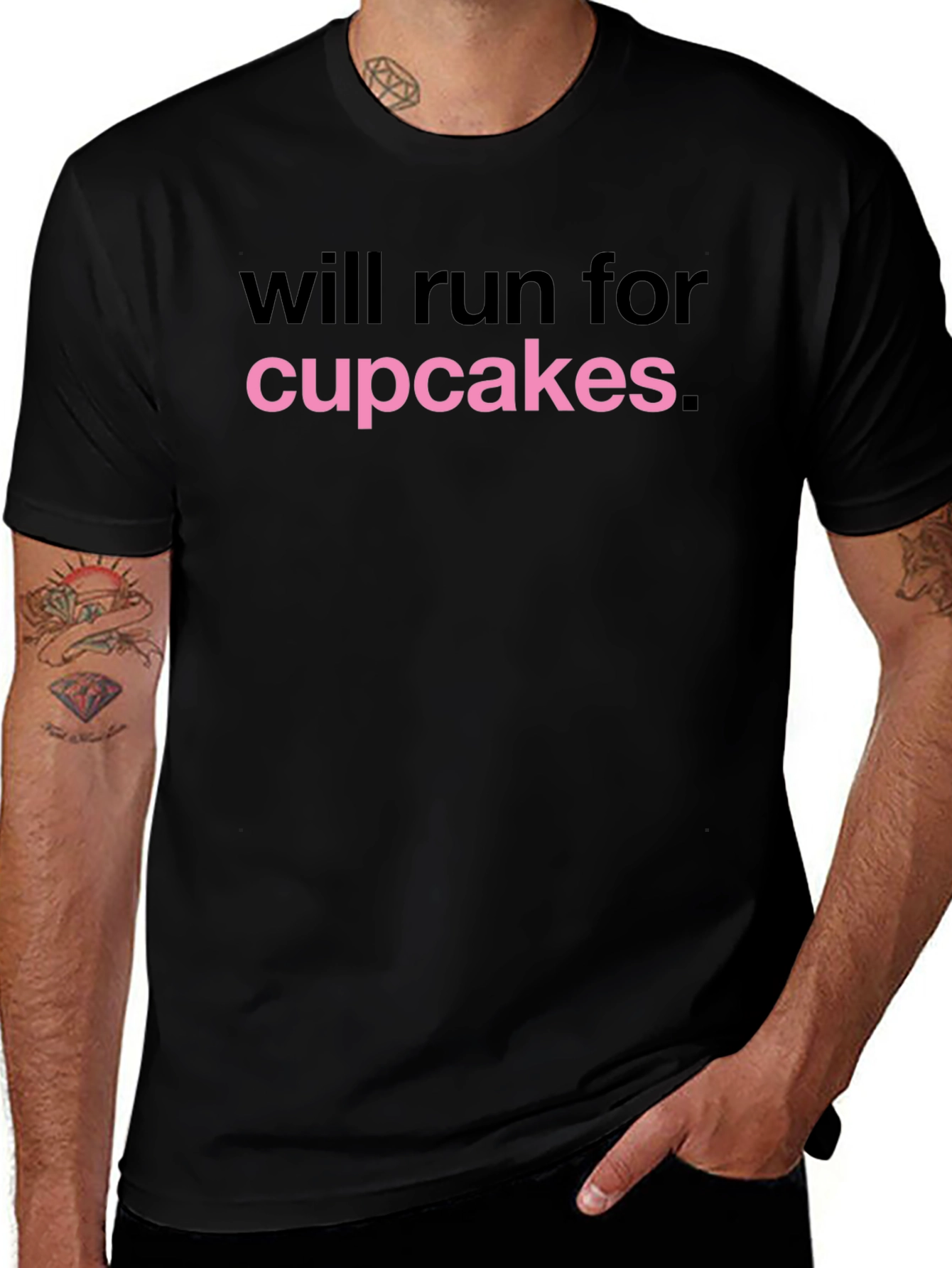 Will Run for Cupcakes T-Shirt - Novelty Design
