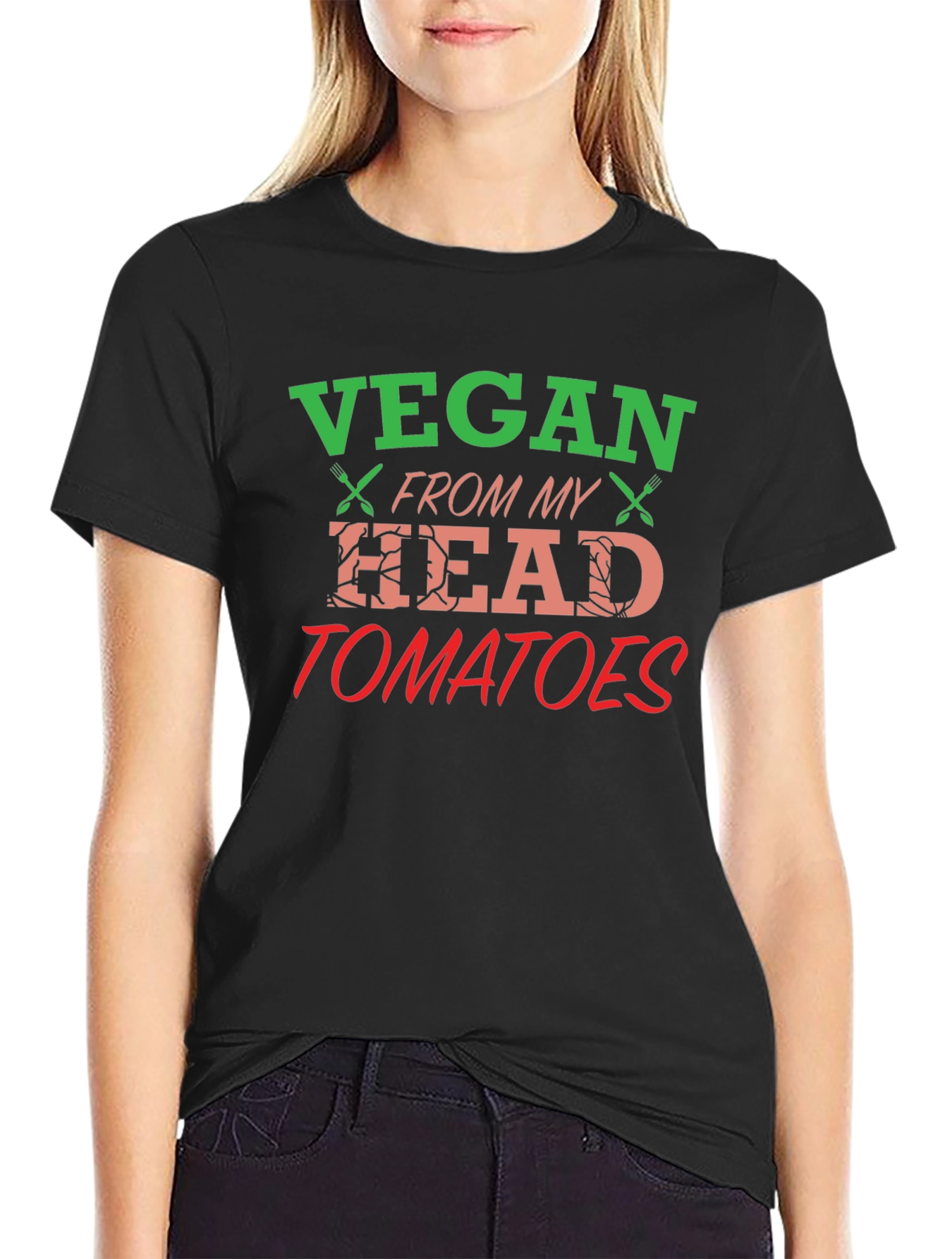 Vegan From My Head Tomatoes Graphic T-Shirt
