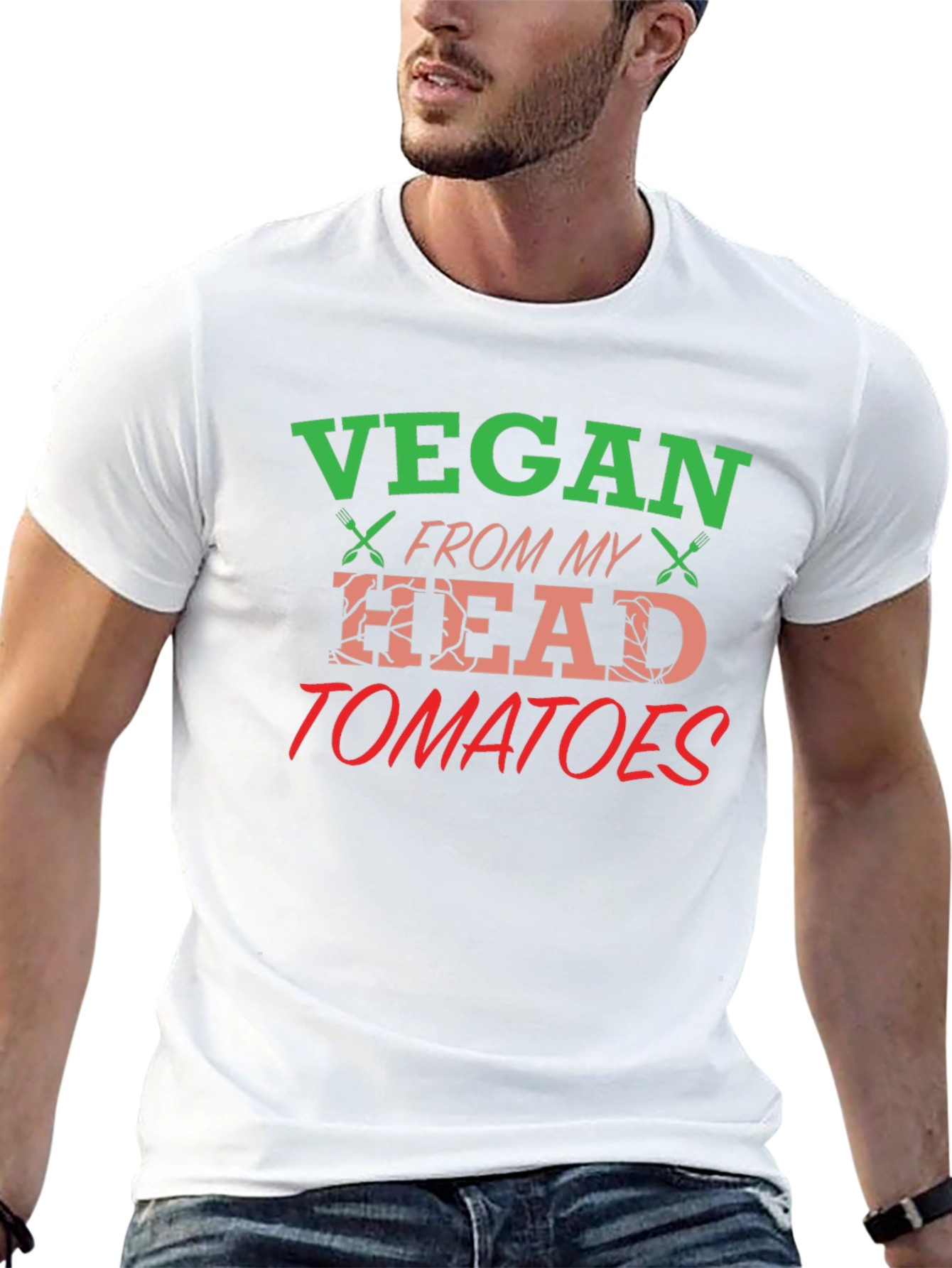 Vegan From My Head Tomatoes Graphic T-Shirt