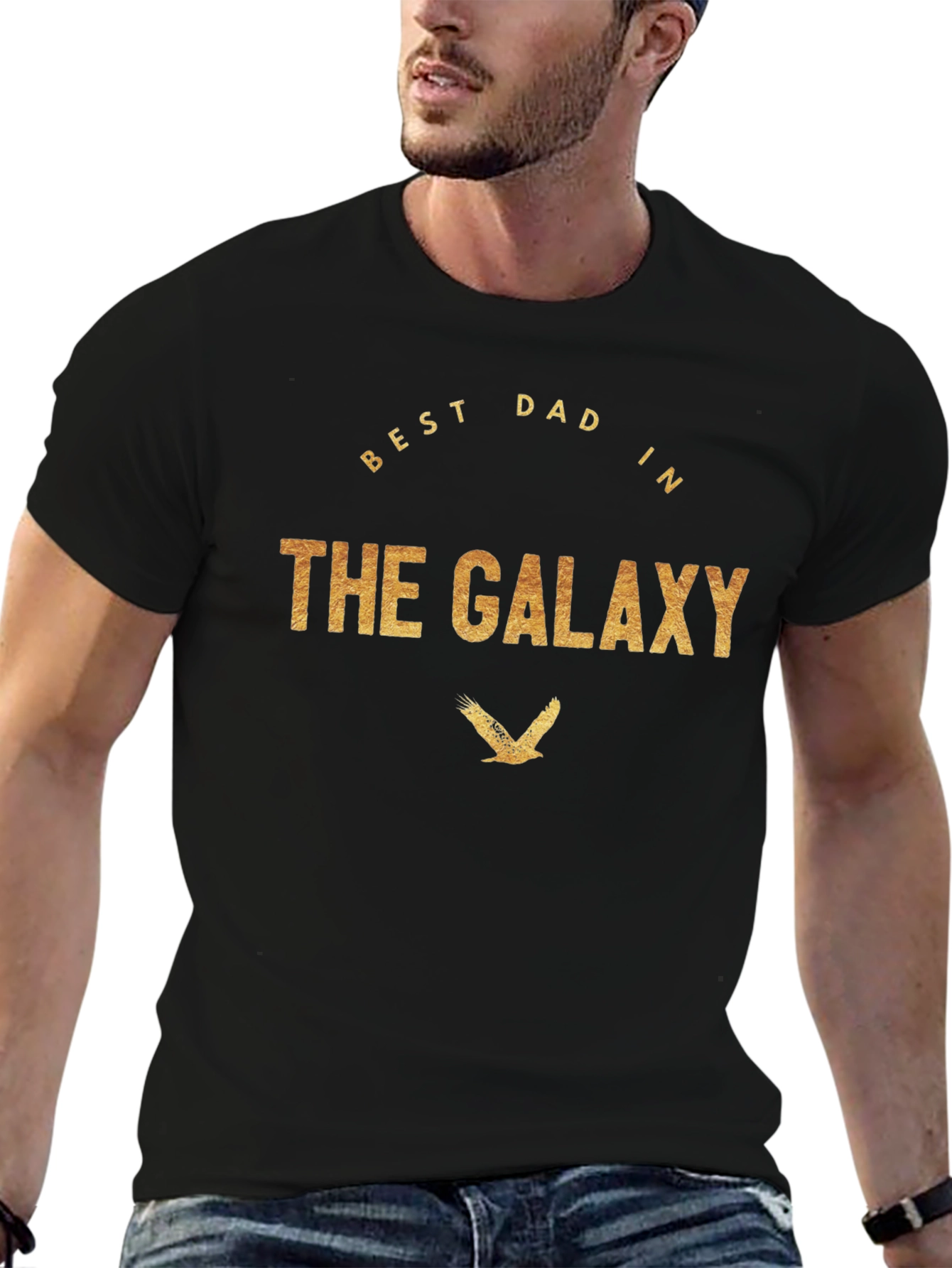 Best Dad in The Galaxy Black T-Shirt