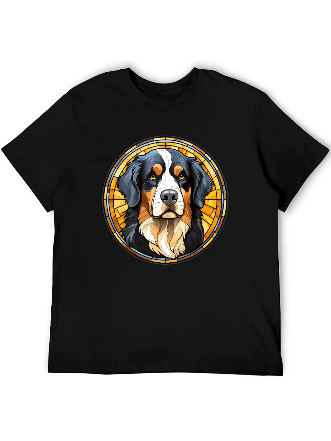 Bernese Mountain Dog Stained Glass T-Shirt