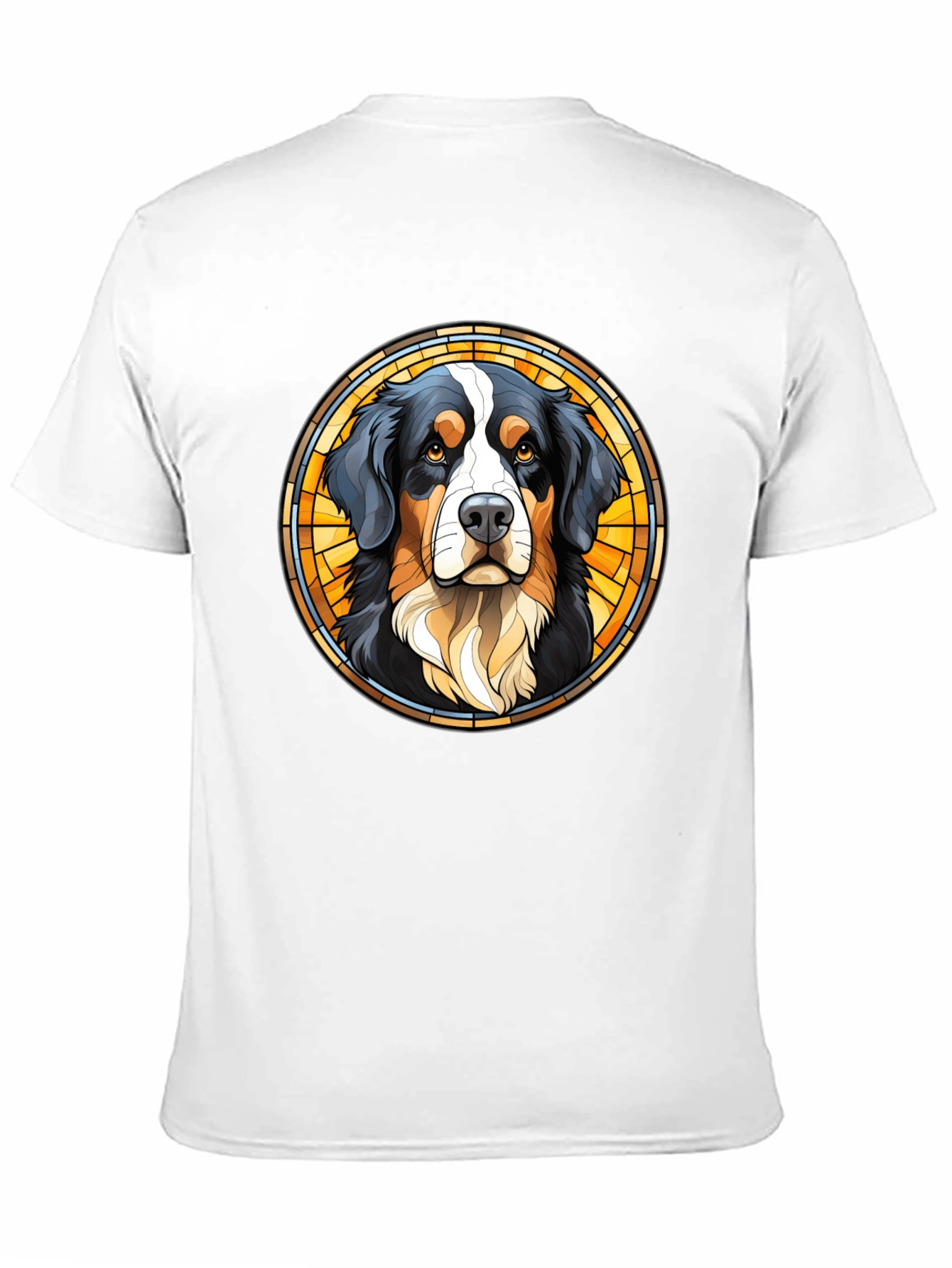 Bernese Mountain Dog Stained Glass T-Shirt