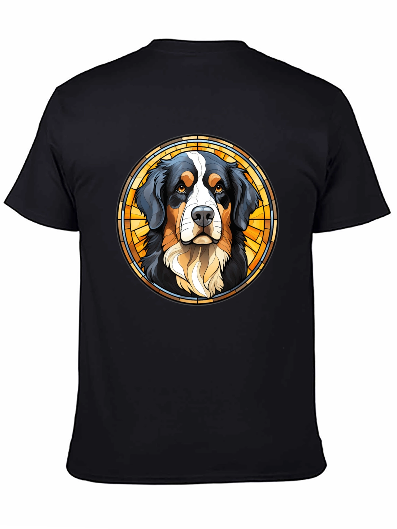 Bernese Mountain Dog Stained Glass T-Shirt