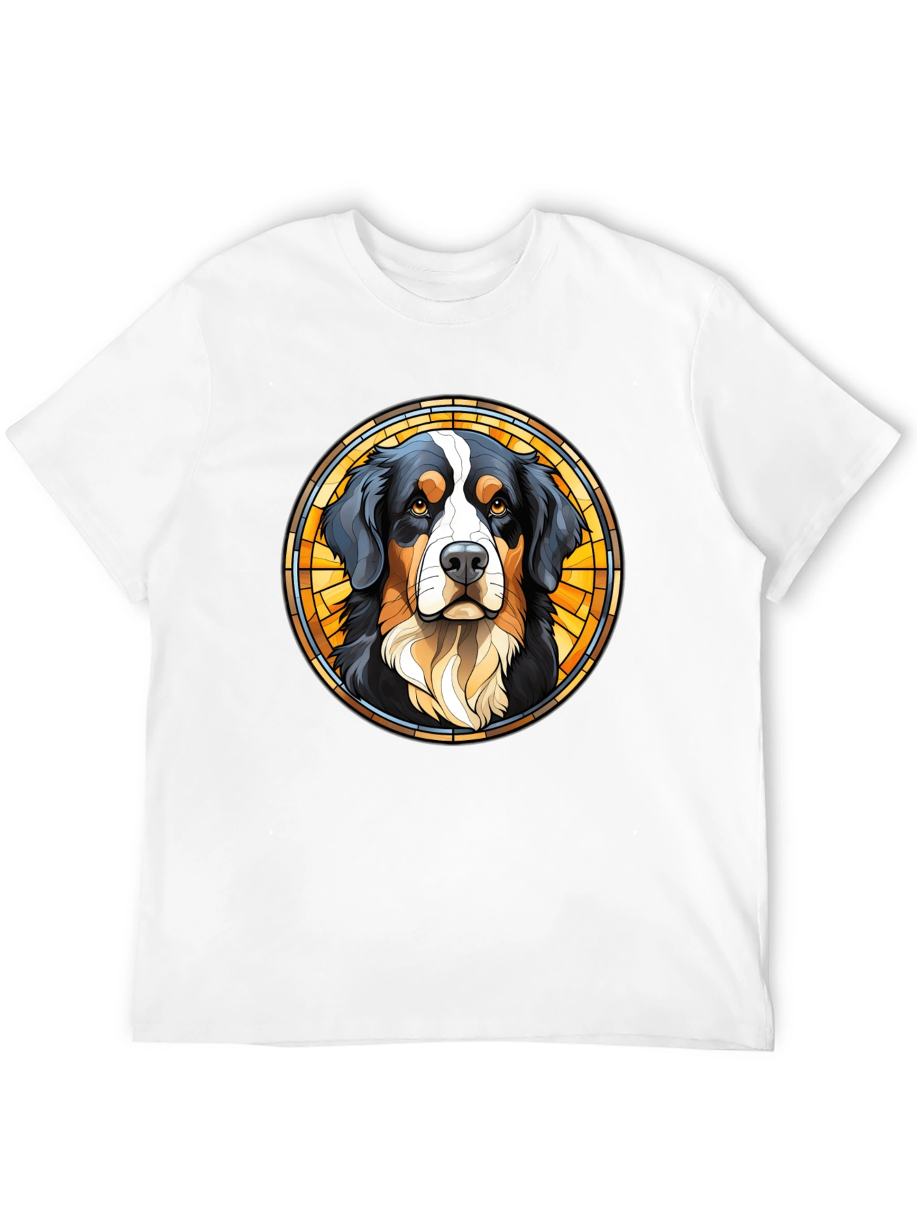 Bernese Mountain Dog Stained Glass T-Shirt