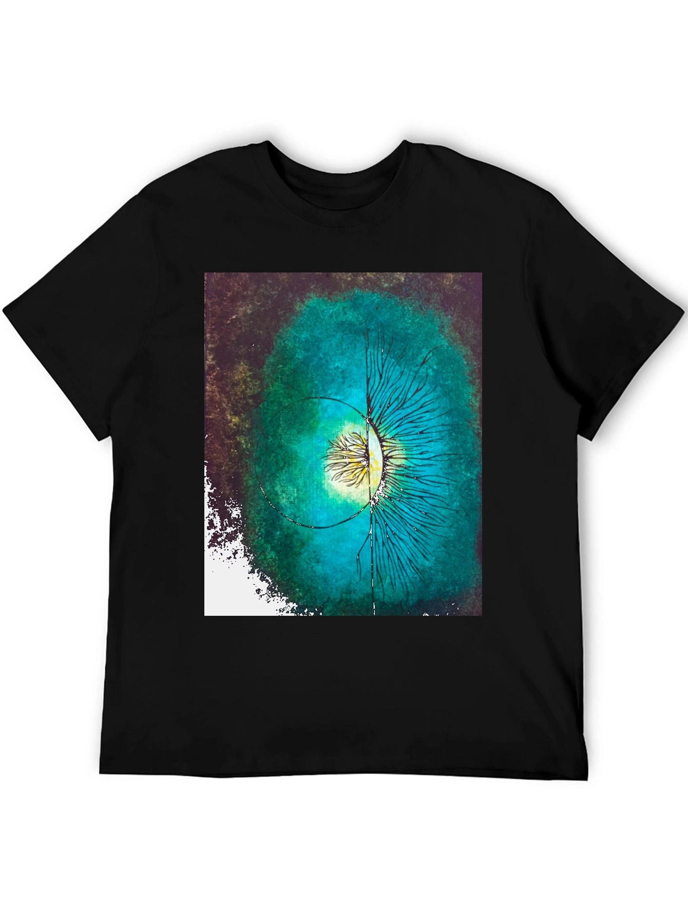 Abstract Eye Graphic Black Cotton Tee