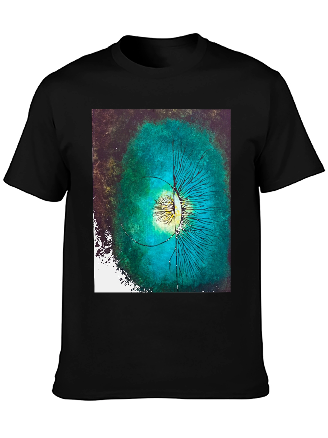 Abstract Eye Graphic Black Cotton Tee