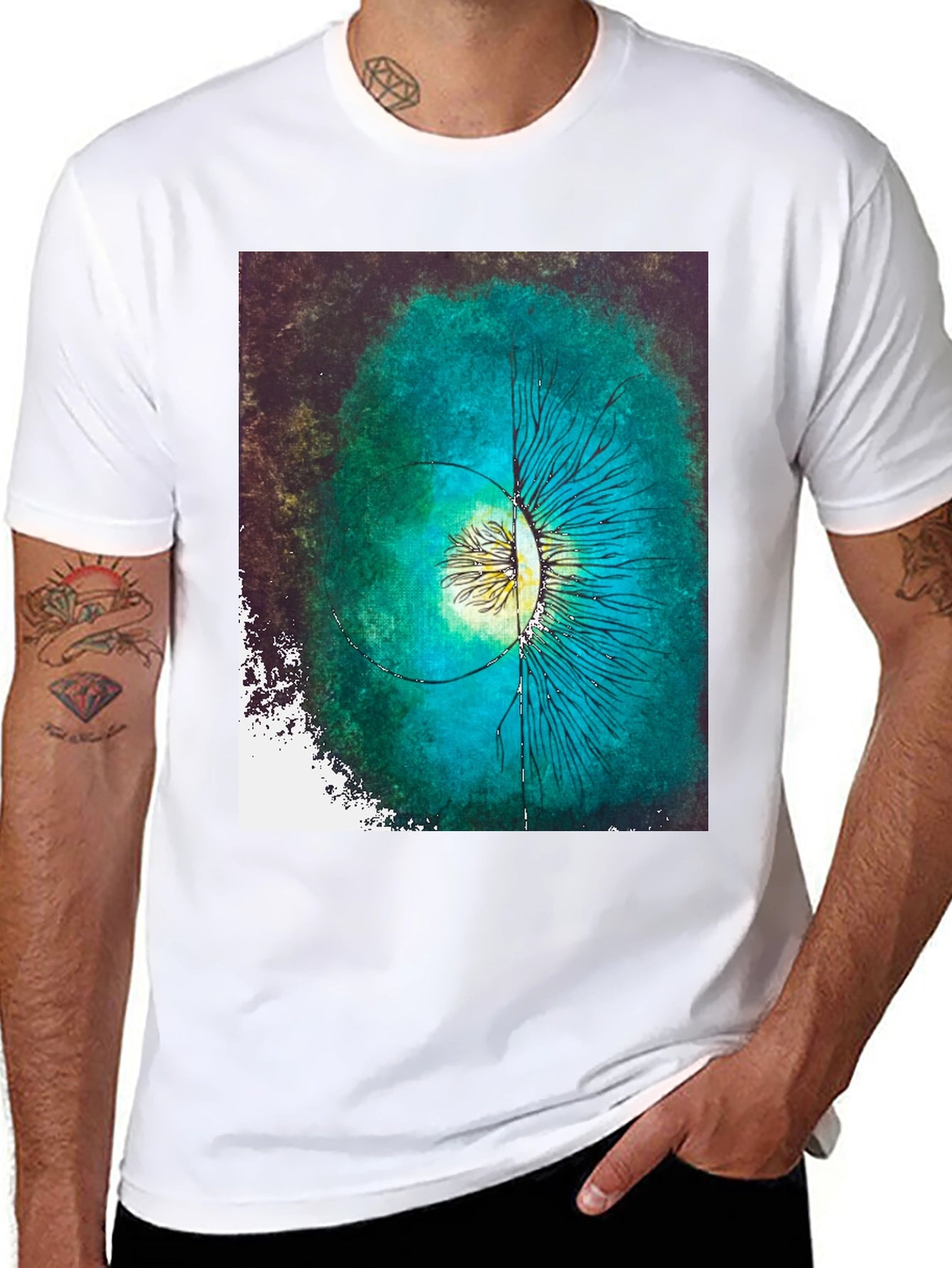 Abstract Eye Graphic Black Cotton Tee