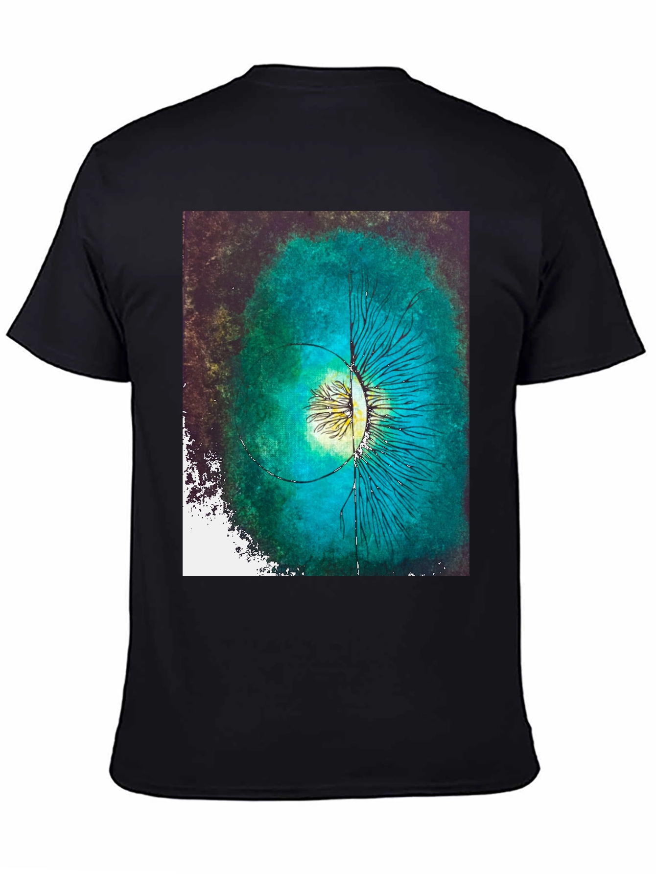 Abstract Eye Graphic Black Cotton Tee