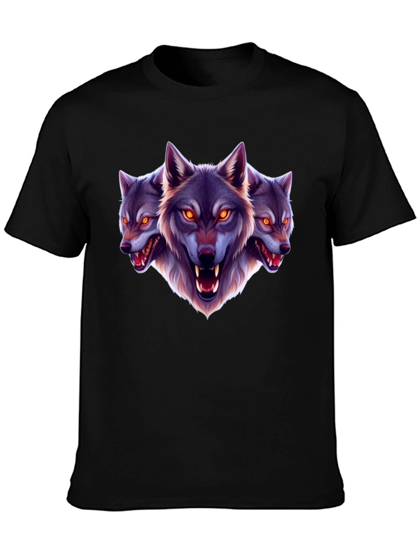 Three-Headed Wolf Graphic T-Shirt