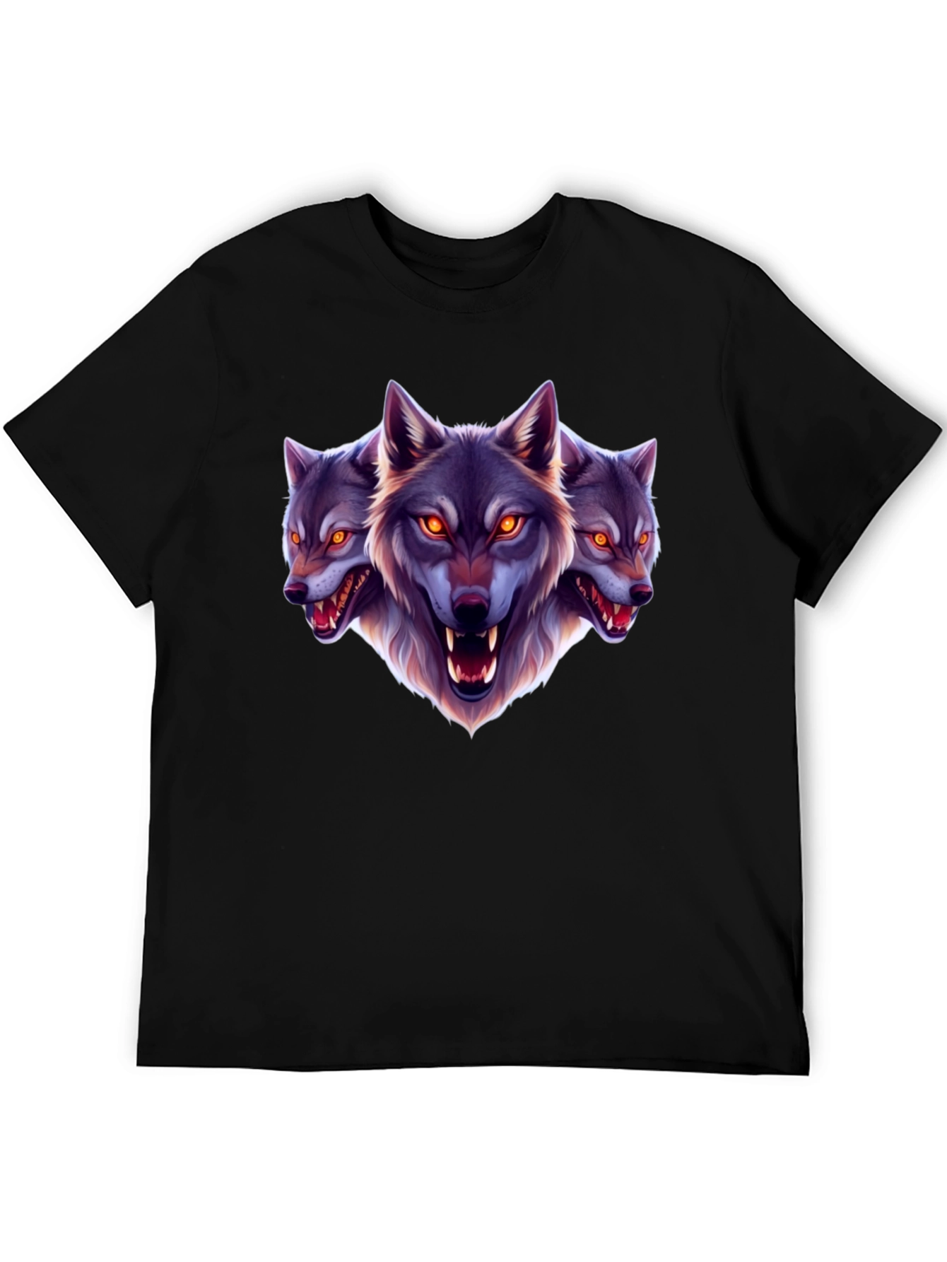 Three-Headed Wolf Graphic T-Shirt