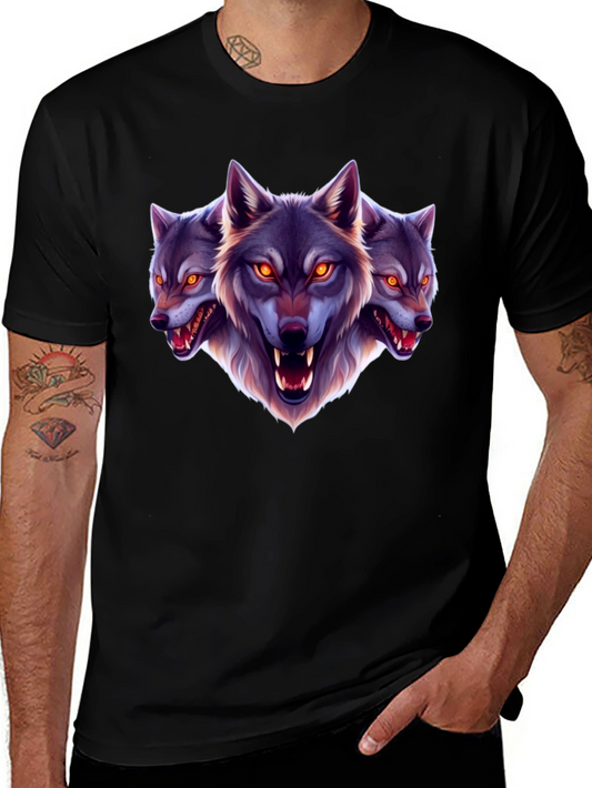 Three-Headed Wolf Graphic T-Shirt