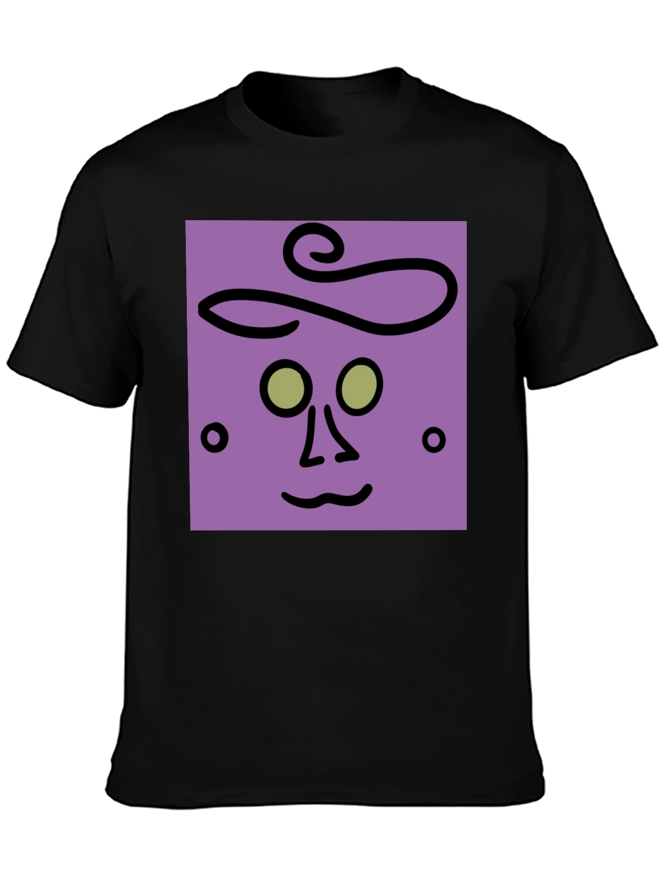 Abstract Face Graphic Tee - Unisex Black T-Shirt