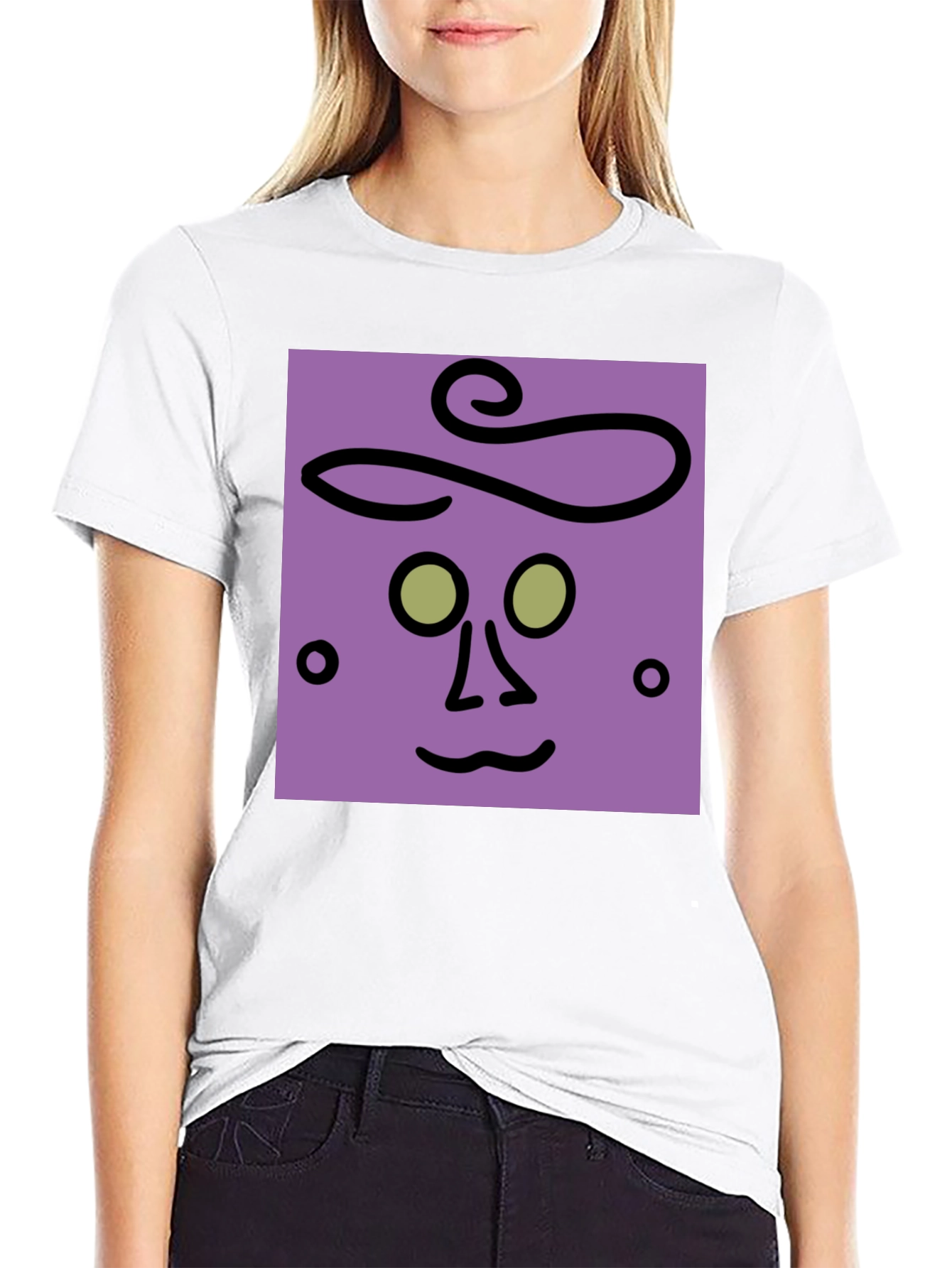 Abstract Face Graphic Tee - Unisex Black T-Shirt