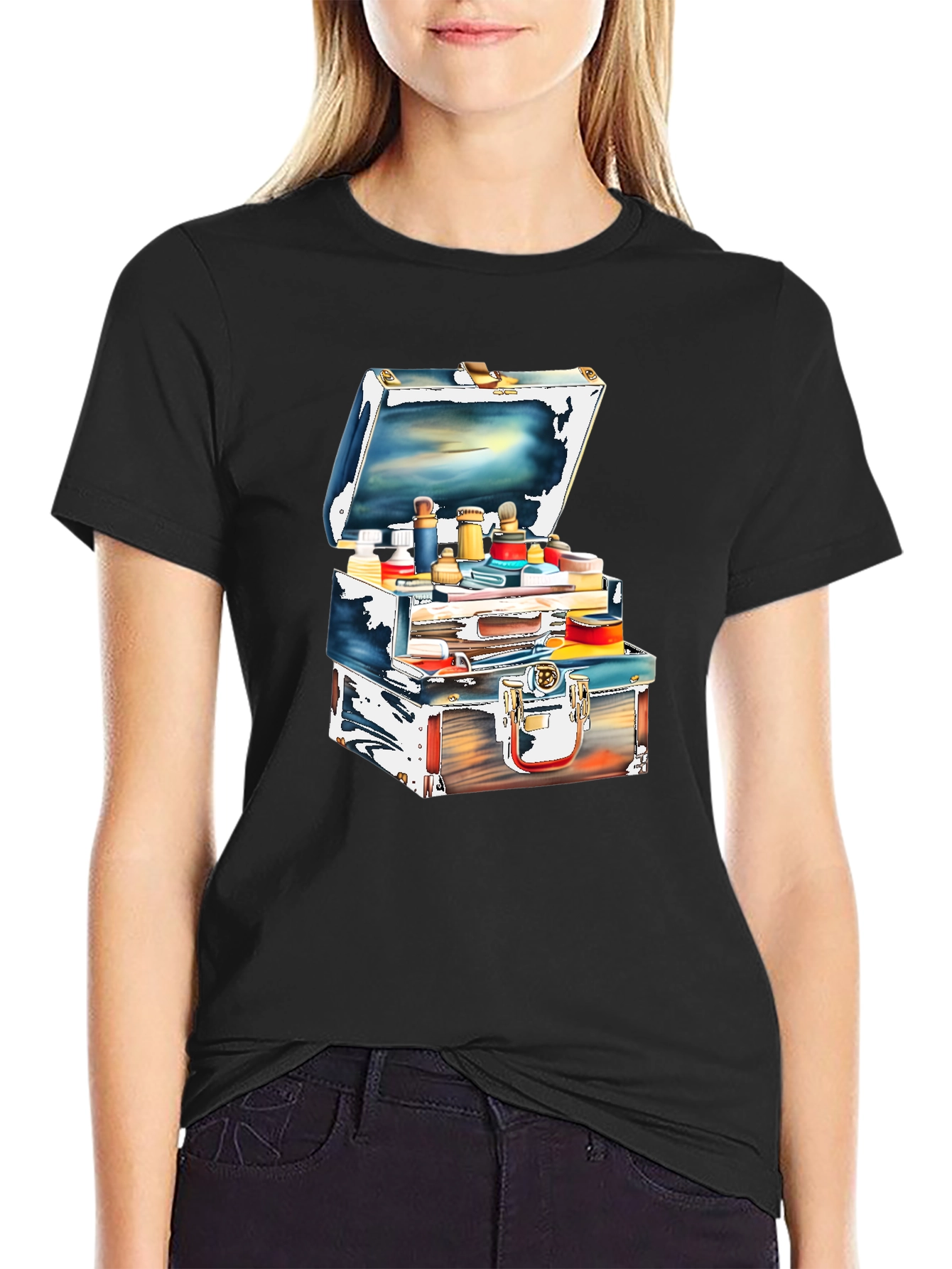 Unique Suitcase Illustration Graphic T-Shirt